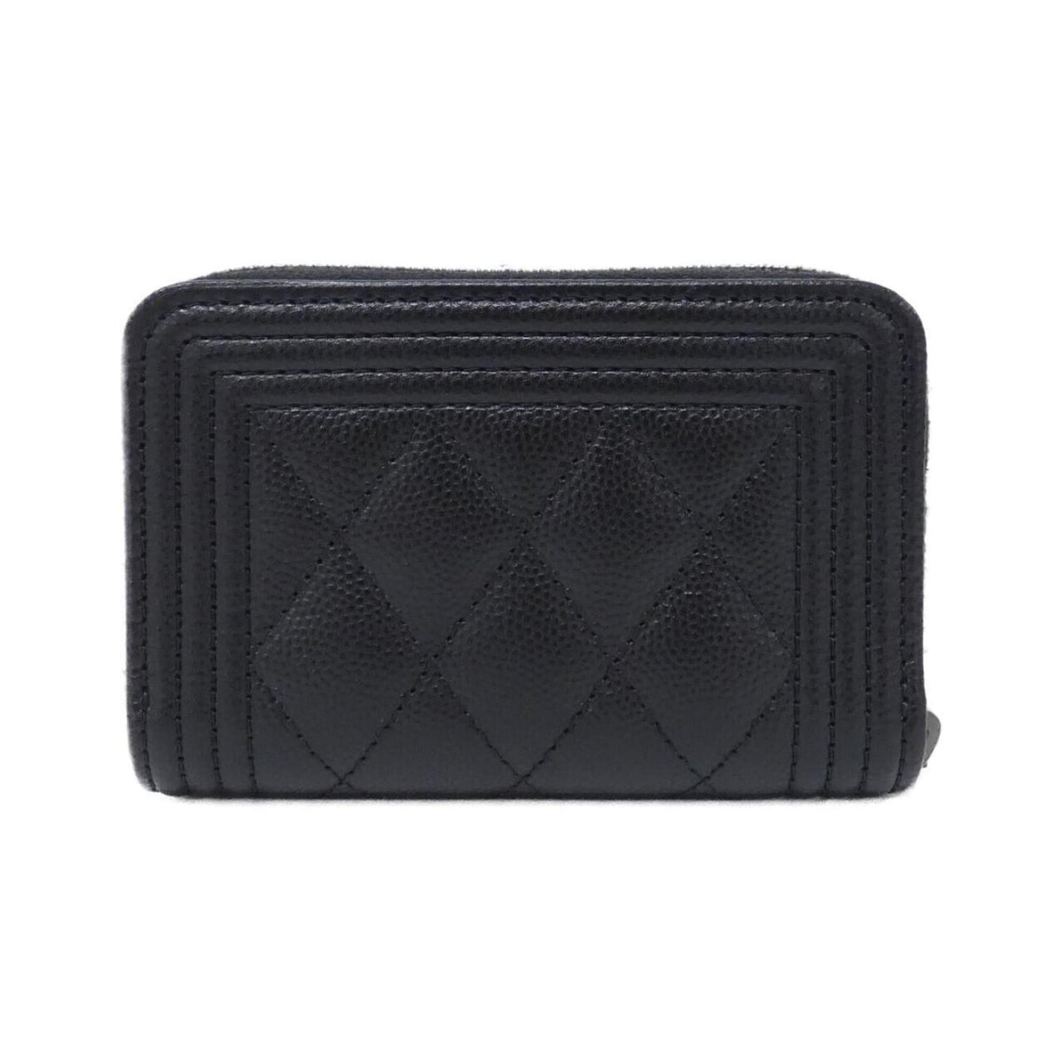 Chanel Black Grained Calfskin Coin Purse/Coin Case (Pre-Owned)