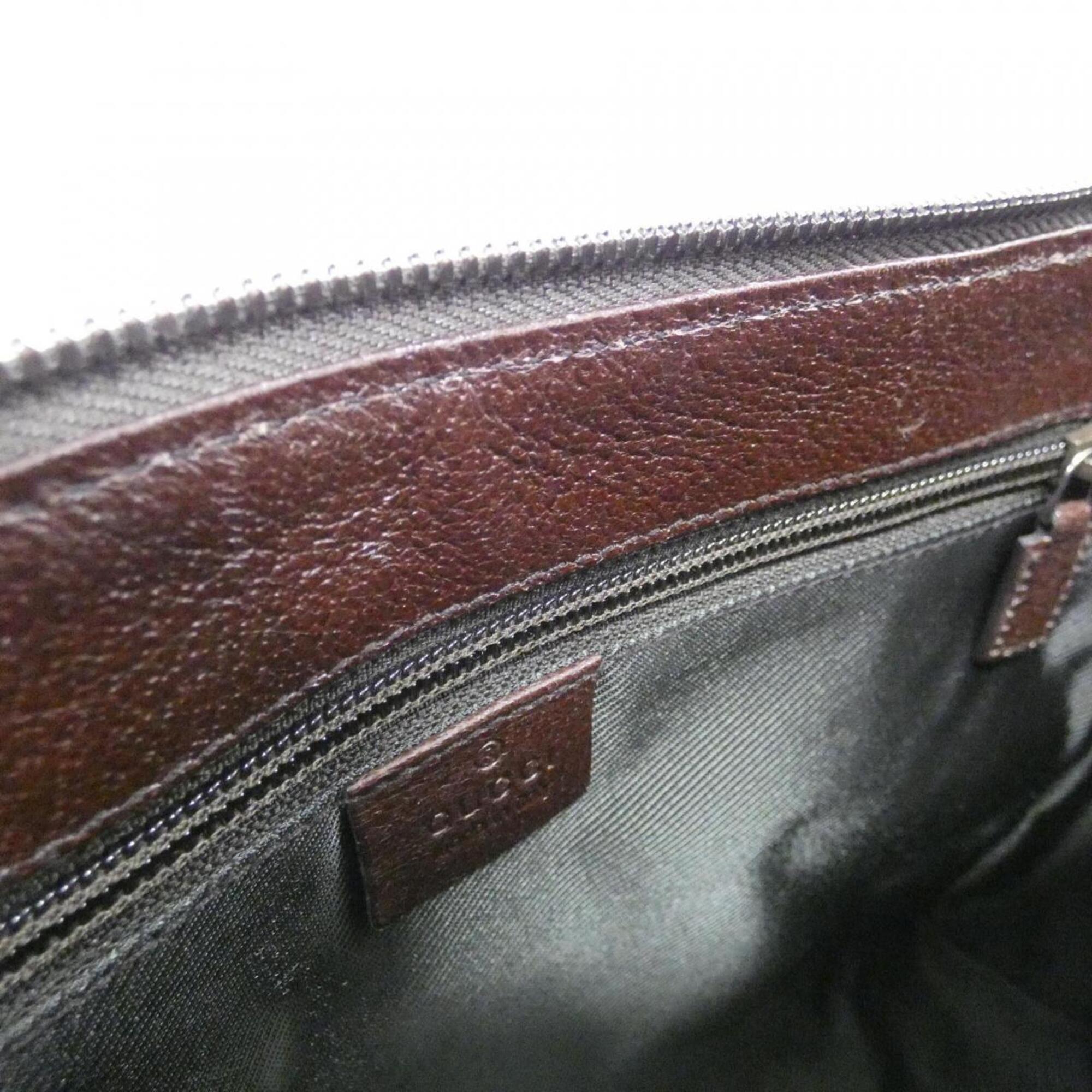 Gucci Beige Dark Brown Gg Canvas Shoulder Bag (Pre-Owned)
