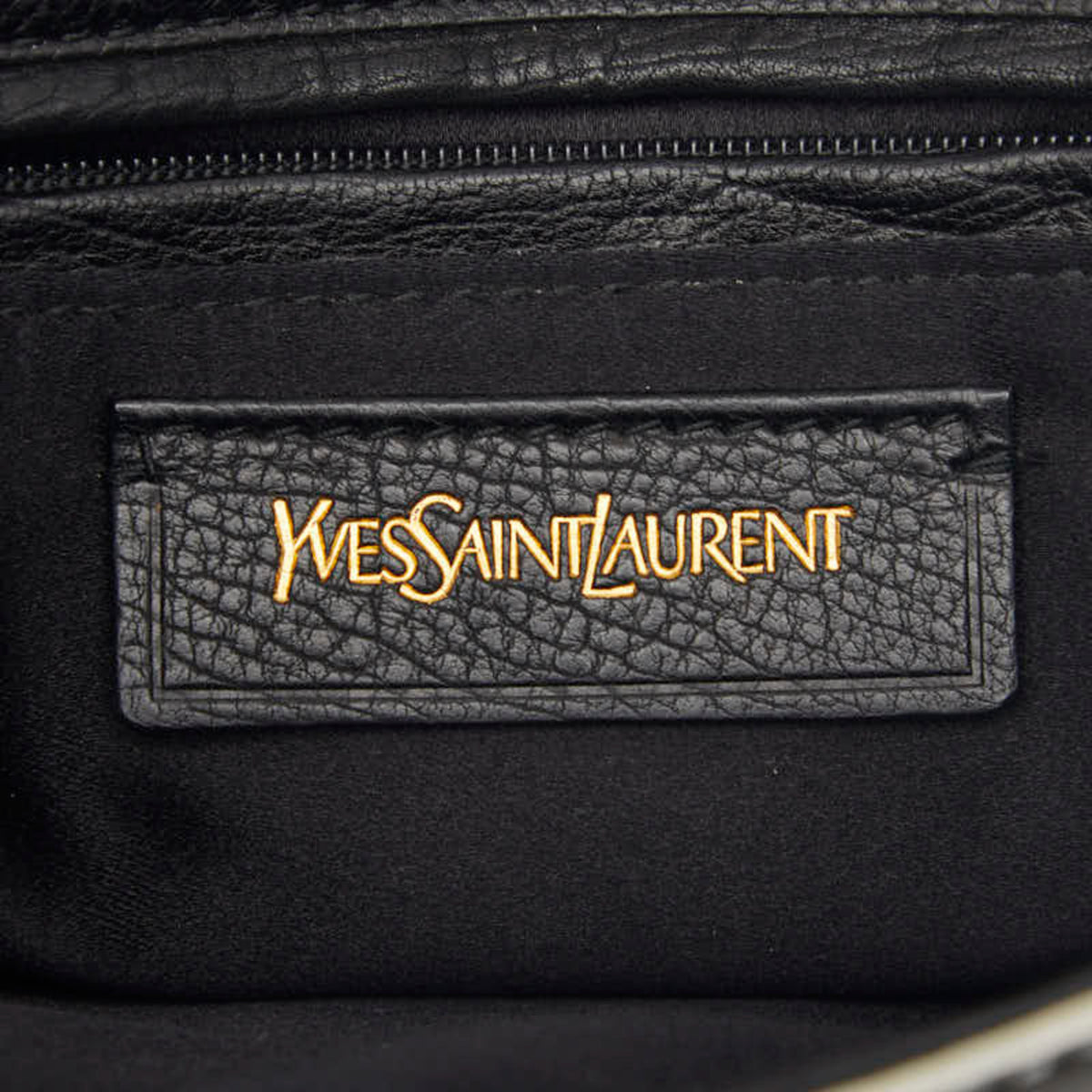 Saint Laurent Black White Leather Clutch Bag (Pre-Owned)