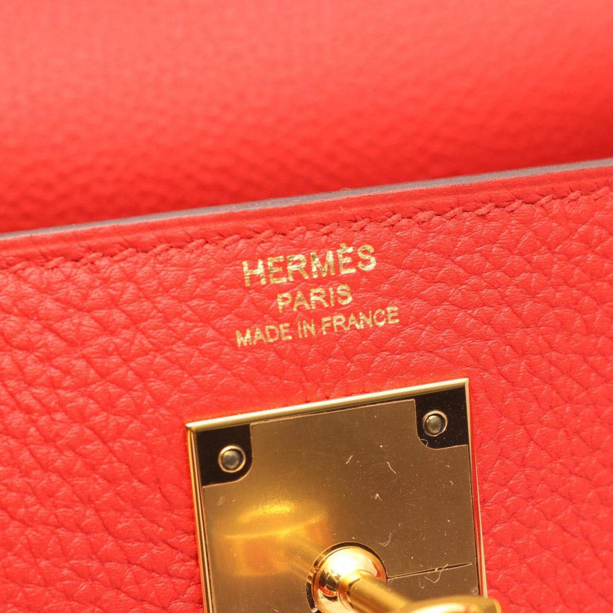 Hermes Red Color Togo Leather Handbag (Pre-Owned)