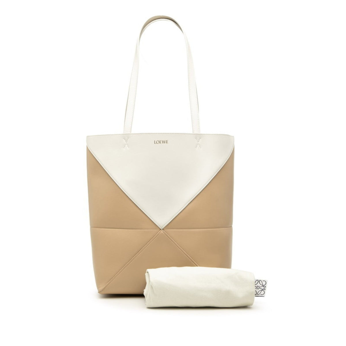 Loewe Beige Ivory Leather Handbag Tote Bag (Pre-Owned)