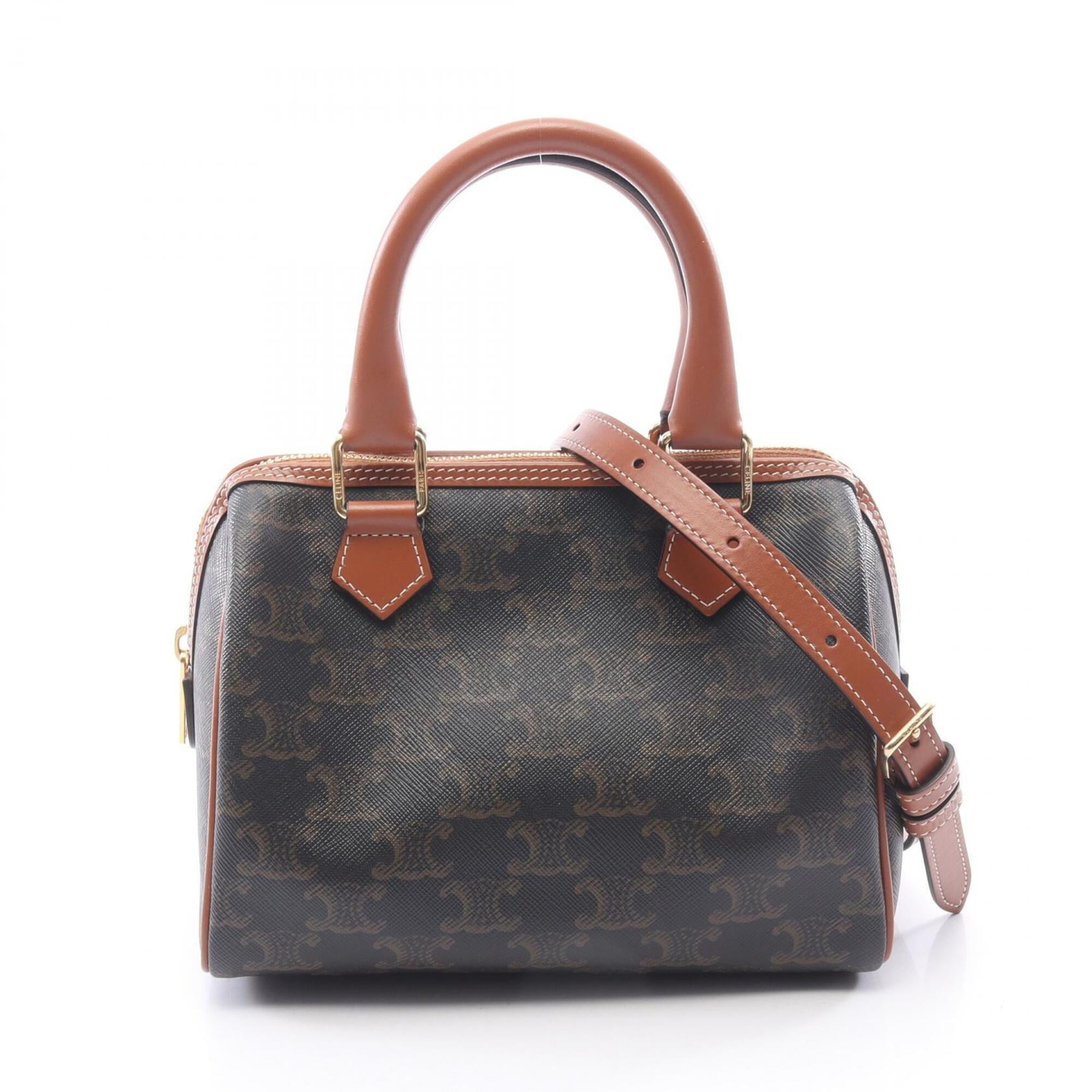 Celine Black Brown Coated Canvas Pvc Leather Handbag (Pre-Owned)