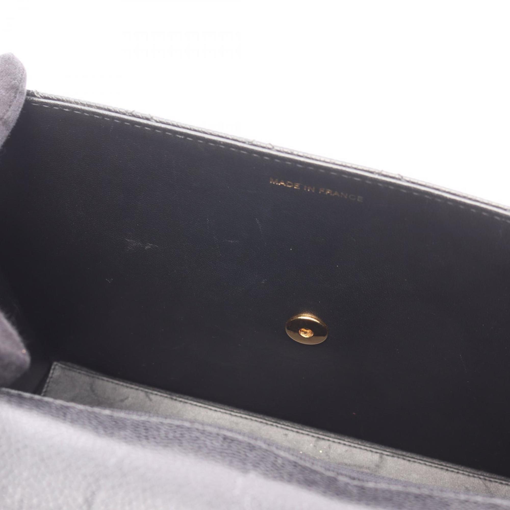 Chanel Black Grained Calfskin Handbag Shoulder Bag (Pre-Owned)