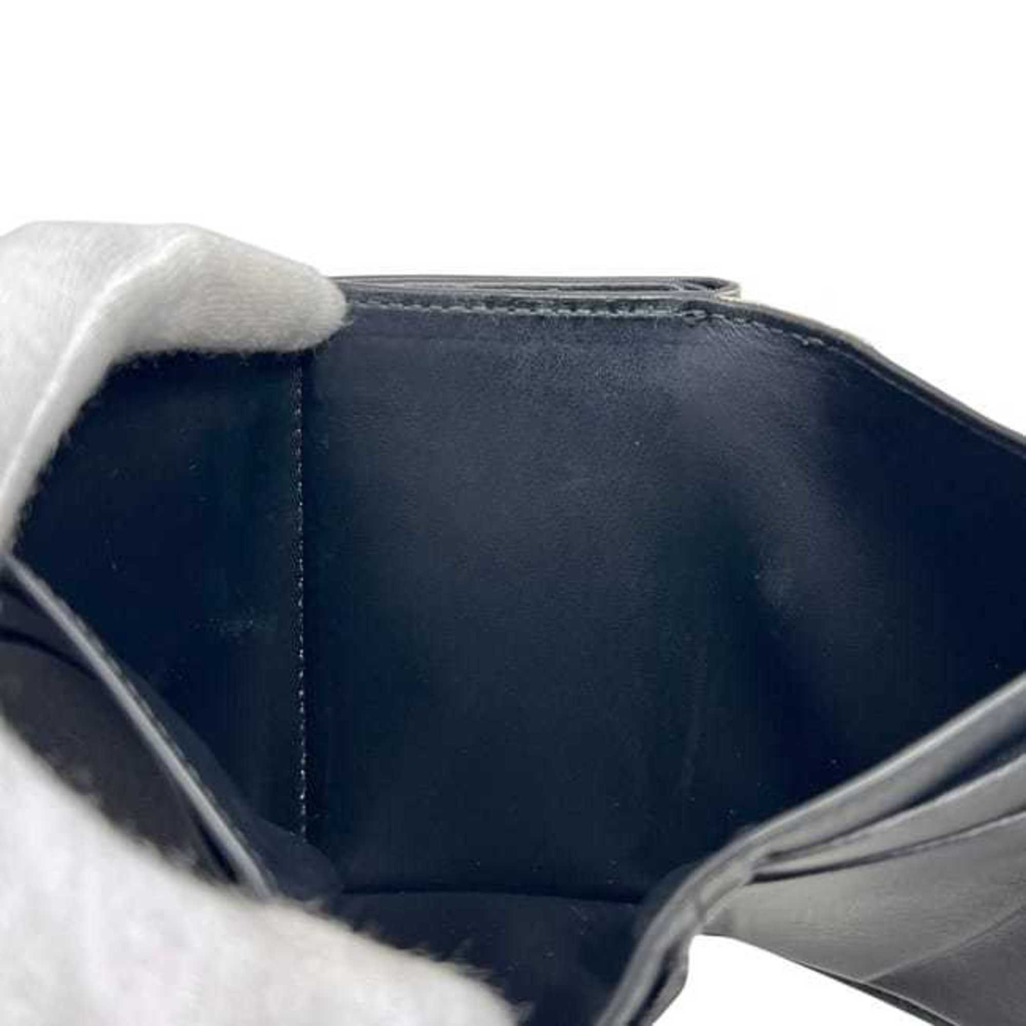 Burberry Beige Black Pvc Leather Wallet (Tri-Fold) (Pre-Owned)