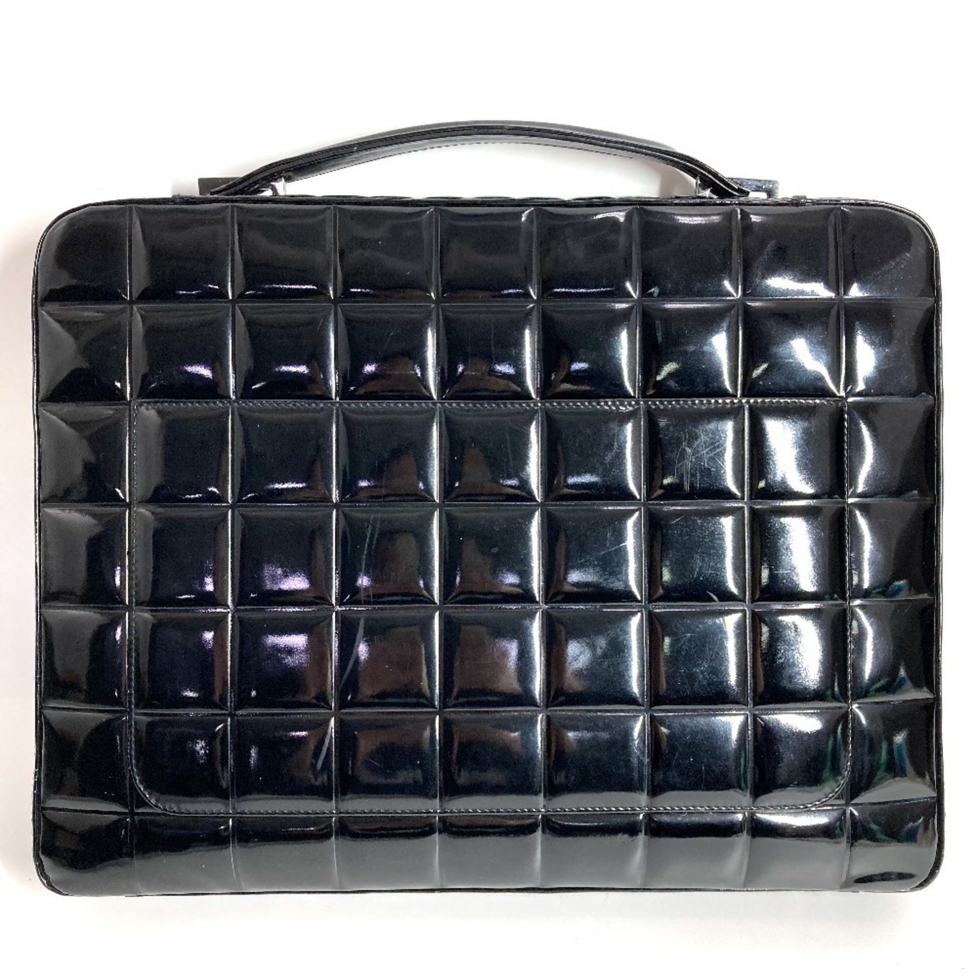Chanel Black Leather Beach Bag Briefcase Handbag (Pre-Owned)