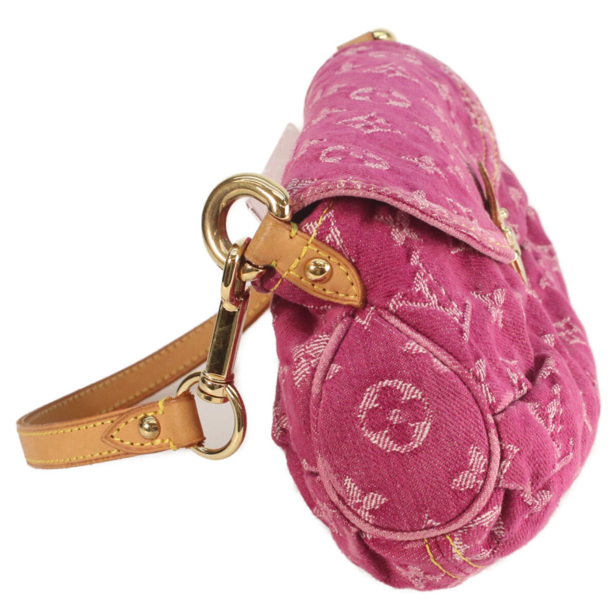 Louis Vuitton Fuchsia Pink Monogram Monogram Denim Shoulder Bag (Pre-Owned)