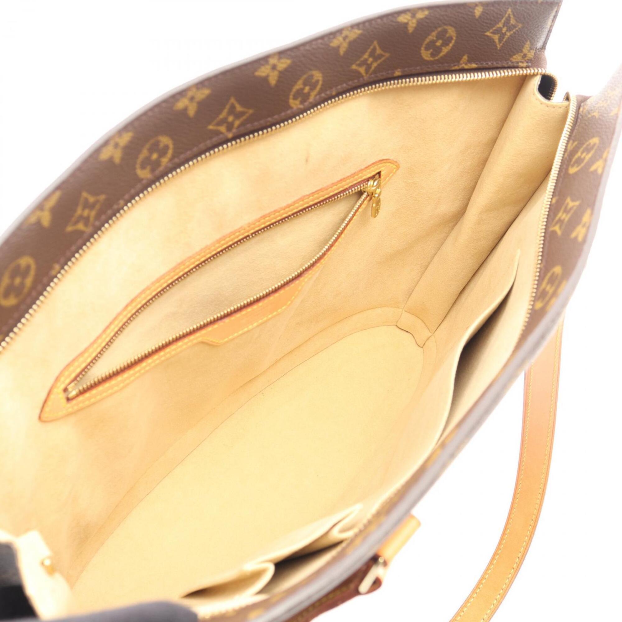 Louis Vuitton Brown Monogram Coated Canvas Leather Handbag Shoulder Bag (Pre-Owned)
