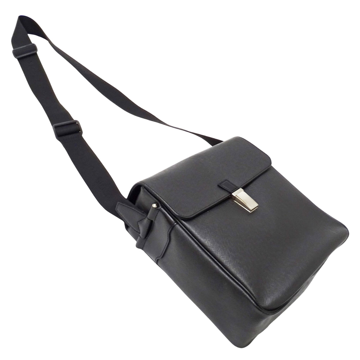 Louis Vuitton Ardoise Black Taiga Leather Handbag Shoulder Bag (Pre-Owned)