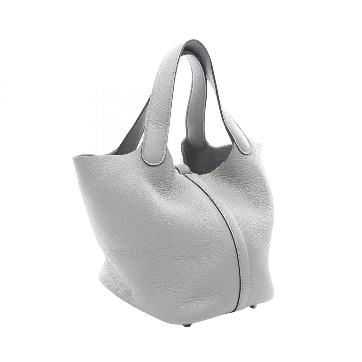 Hermes Gray Taurillon Clemence Leather Leather Handbag (Pre-Owned)