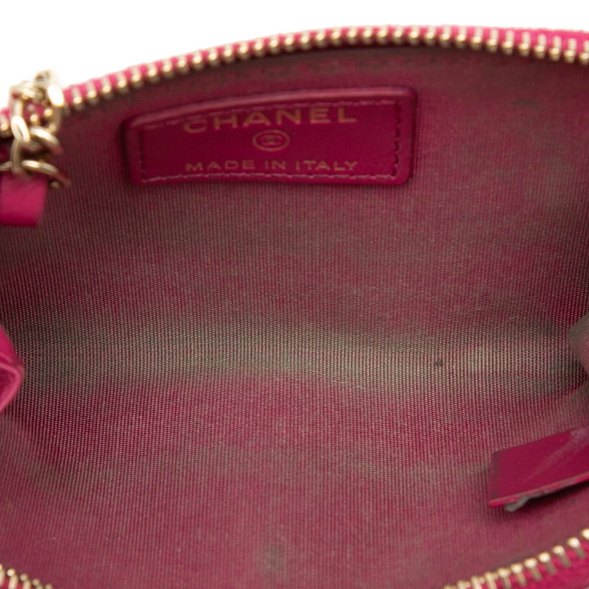 Chanel Pink Leather Coin Purse/Coin Case (Pre-Owned)