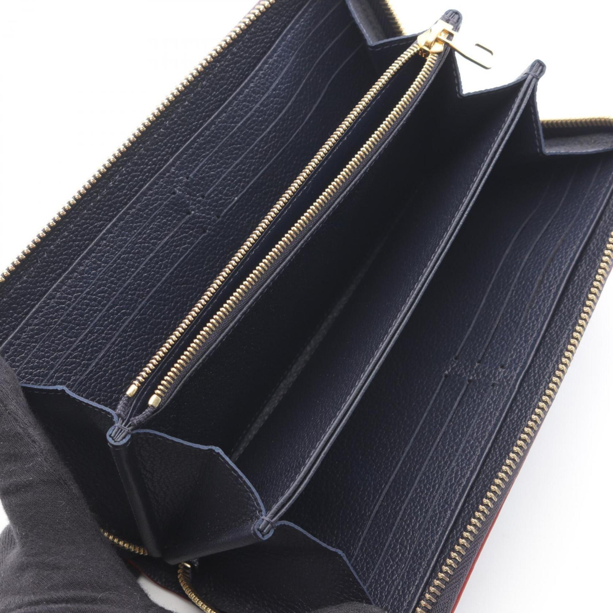 Louis Vuitton Navy Leather Long Wallet (Bi-Fold) (Pre-Owned)