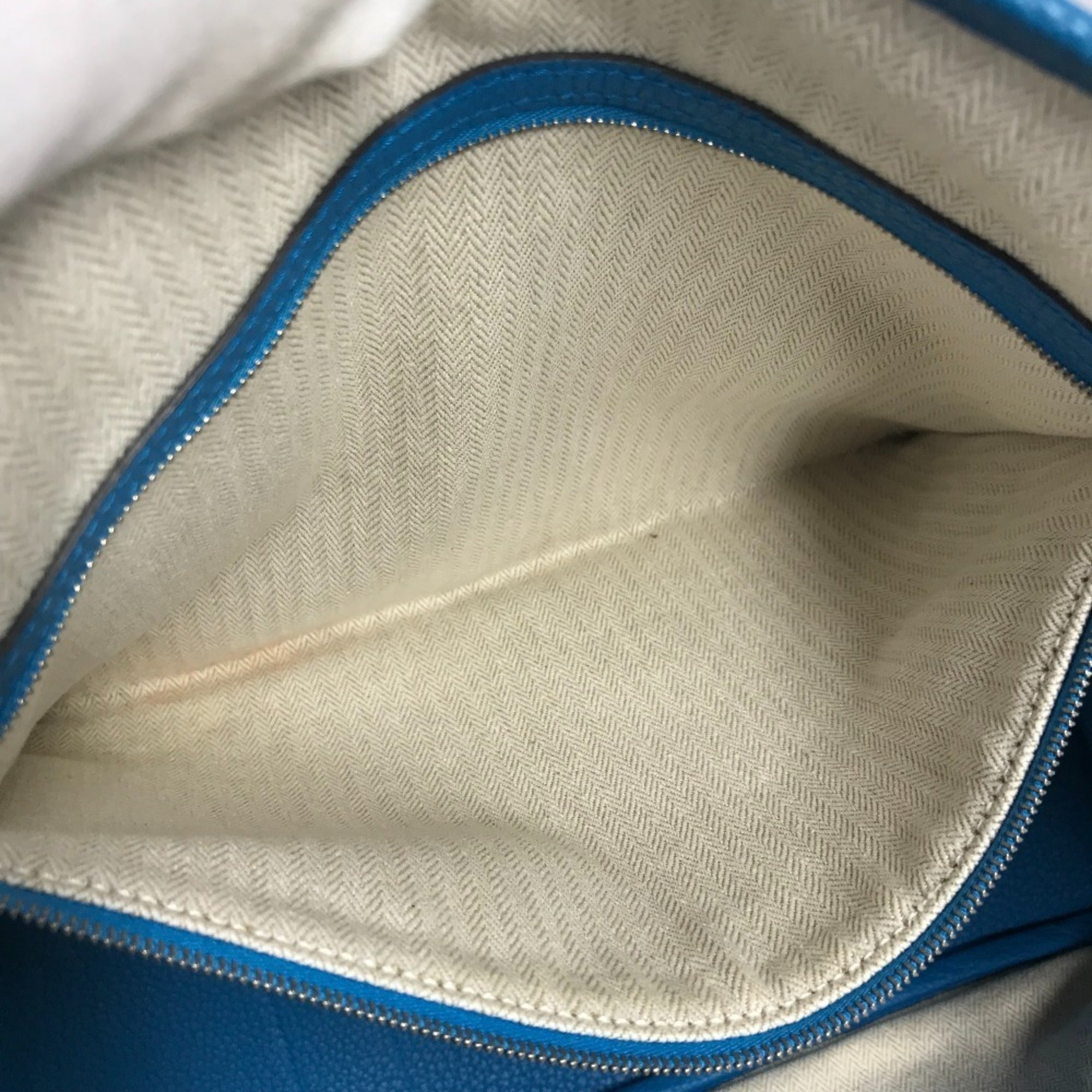 Hermes Bicolor Blue Negonda Leather Handbag Shoulder Bag Tote Bag (Pre-Owned)