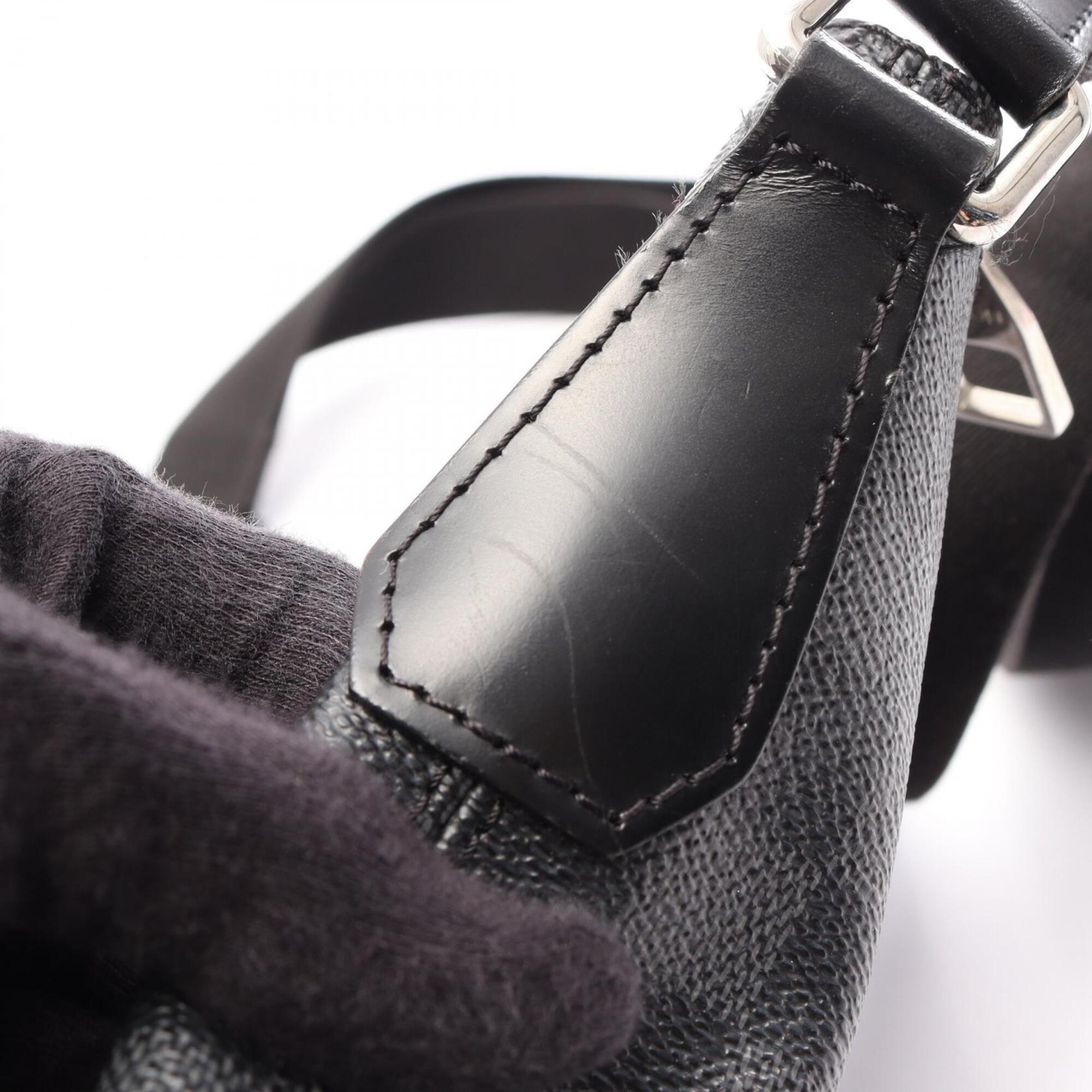 Louis Vuitton Black Coated Canvas Leather Handbag Shoulder Bag (Pre-Owned)