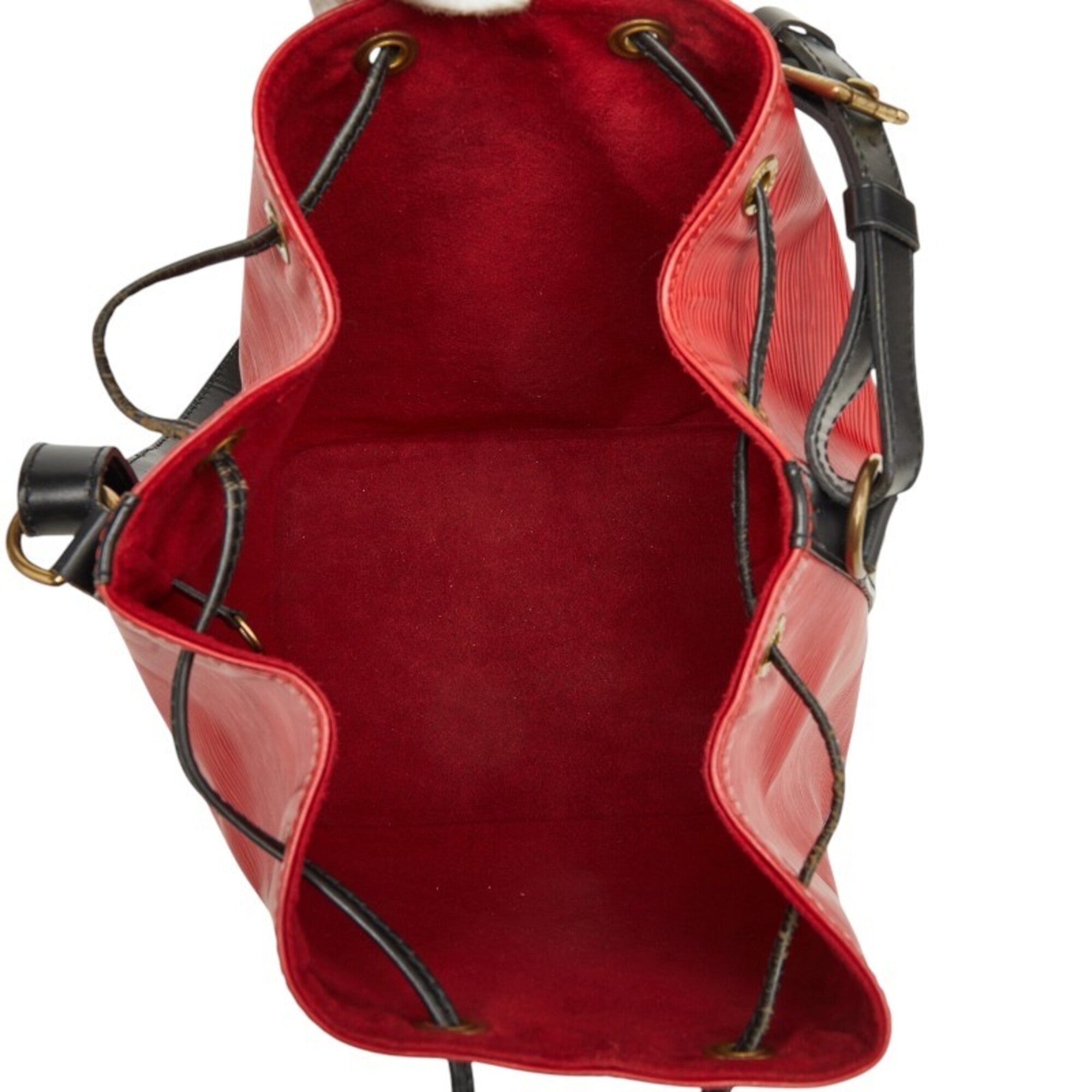 Louis Vuitton Black Red Color Leather Shoulder Bag (Pre-Owned)