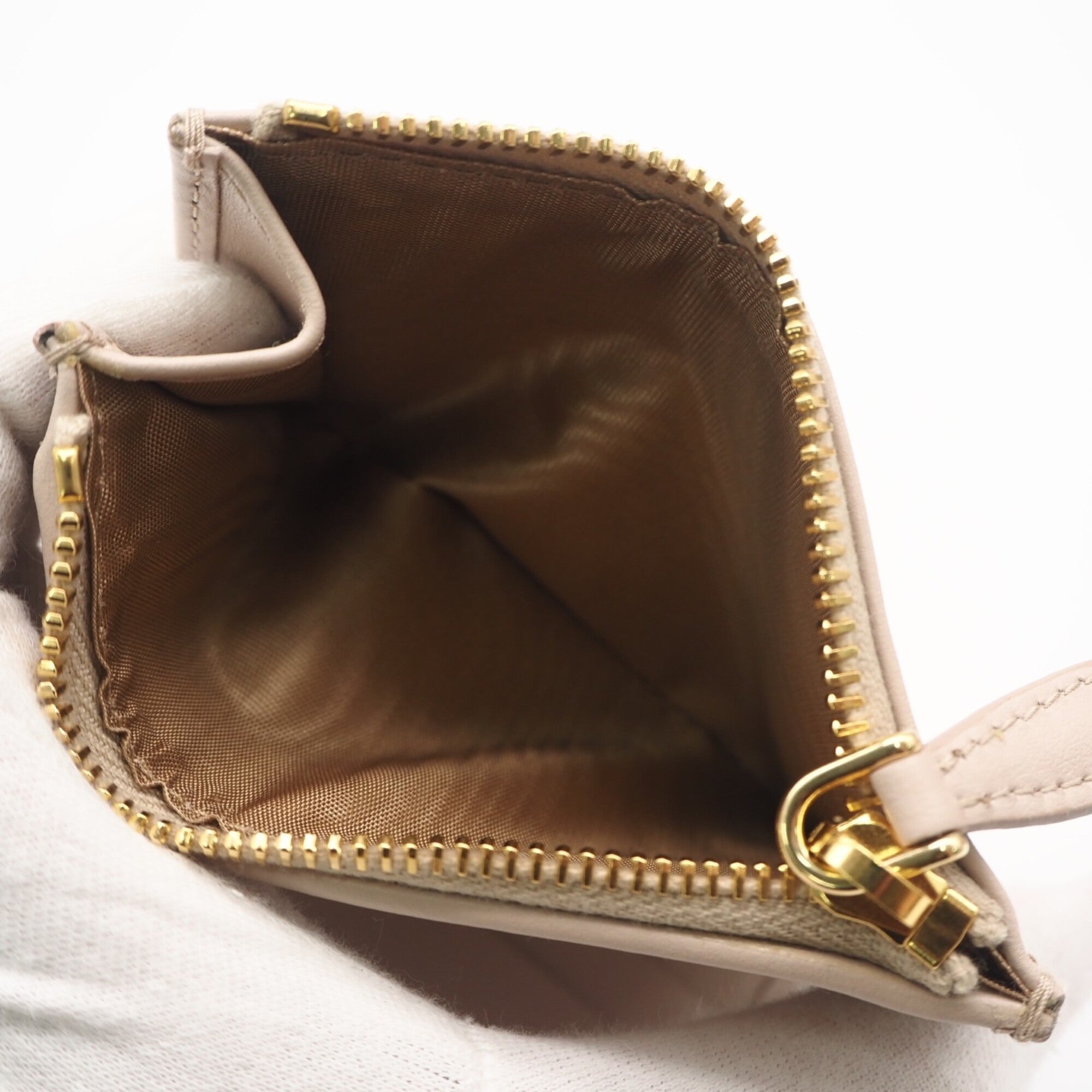 Prada Beige Leather Wallet (Bi-Fold) (Pre-Owned)