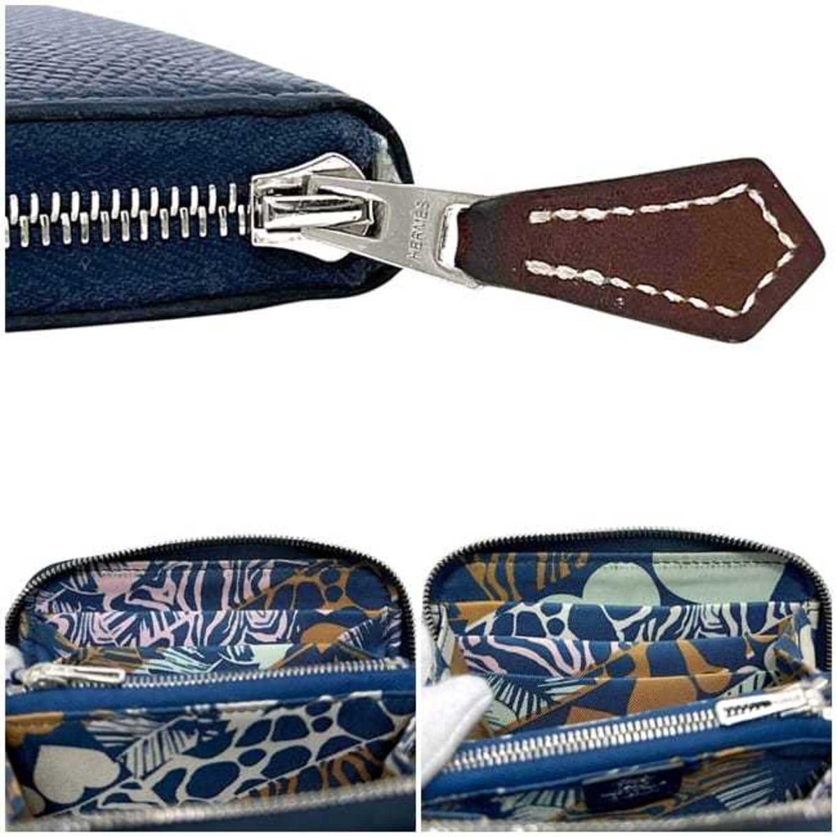 Hermes Navy Togo Leather Coin Purse/Coin Case (Pre-Owned)