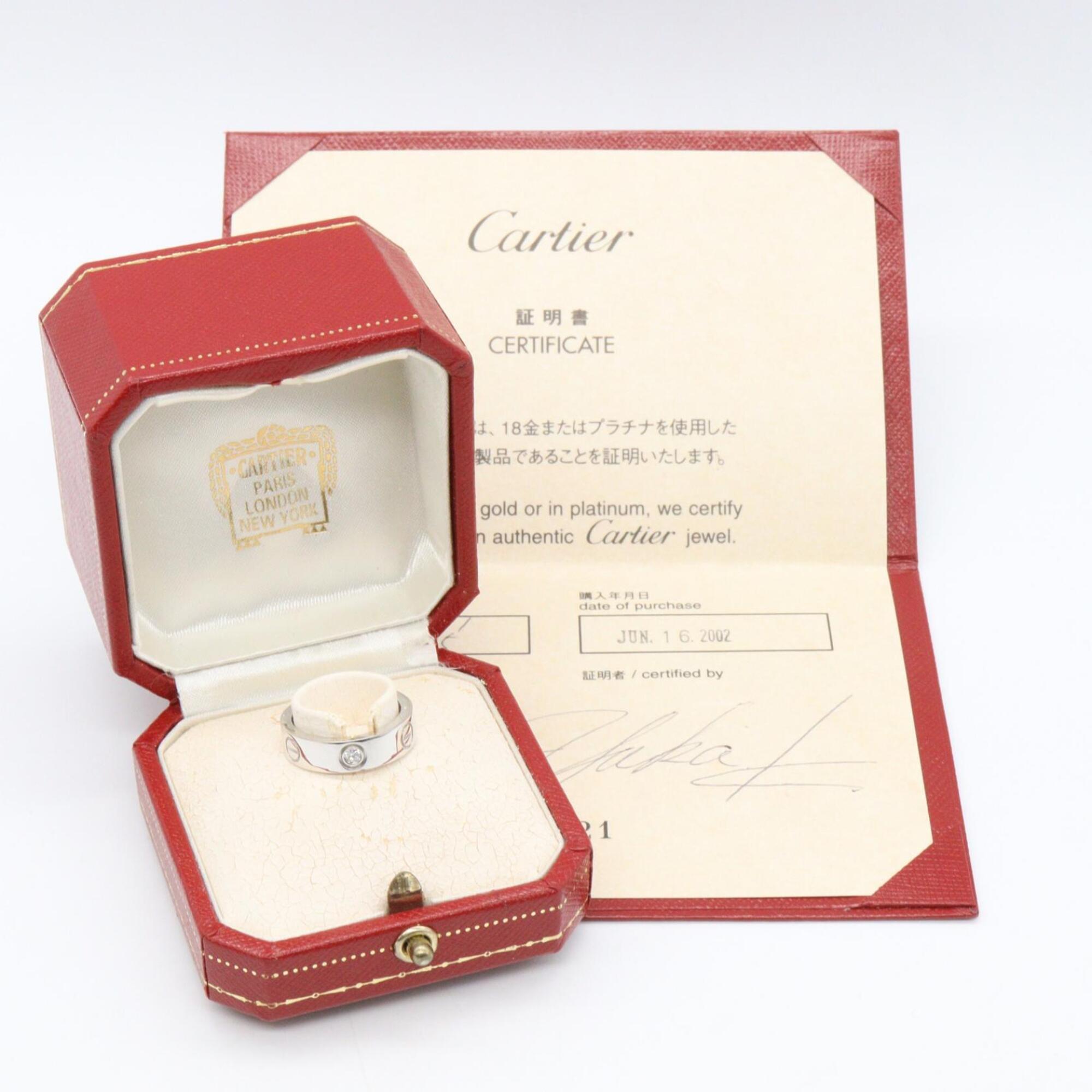 Cartier Silver Clear White Gold (18K) Band Ring (Pre-Owned)