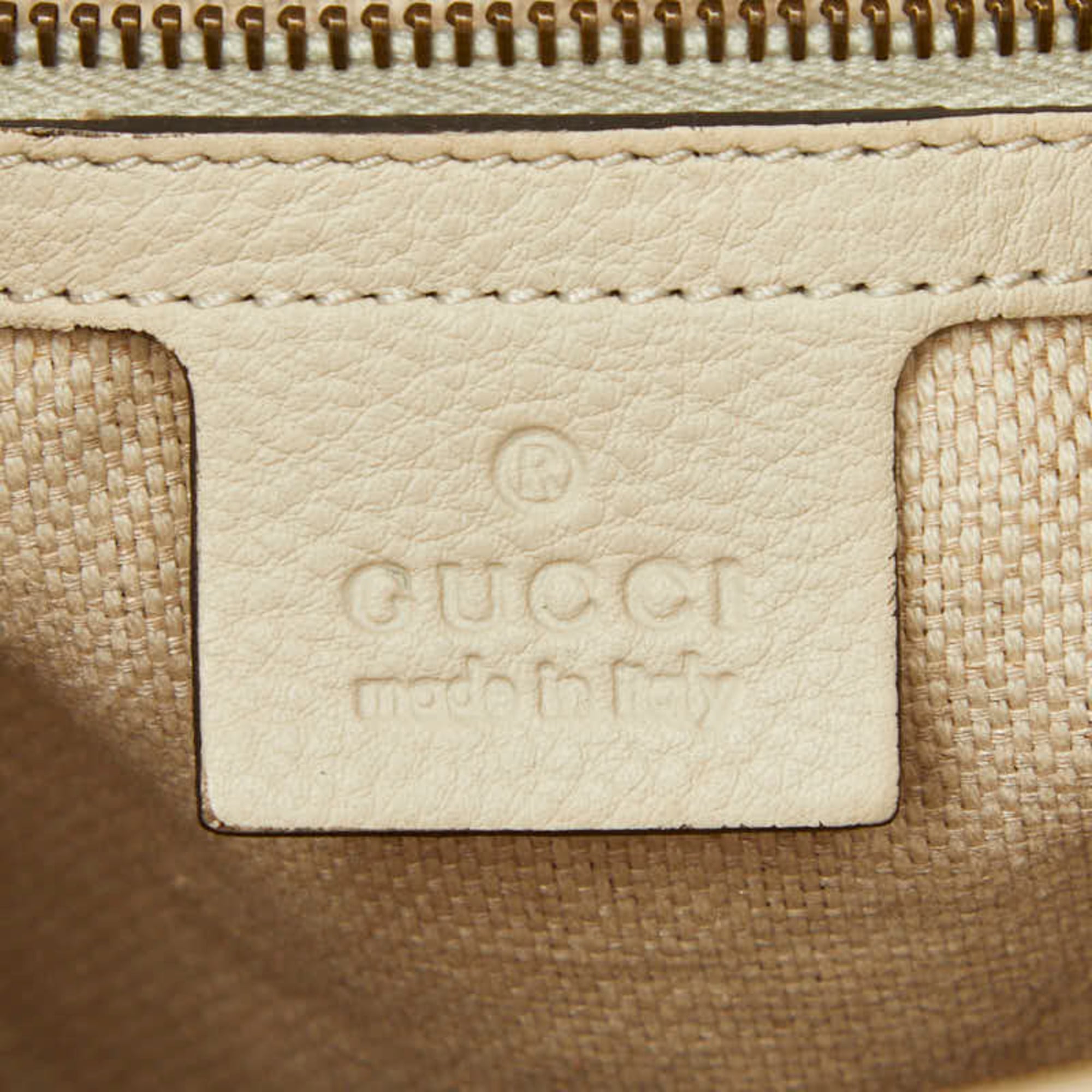 Gucci Ivory Canvas Shoulder Bag Tote Bag (Pre-Owned)