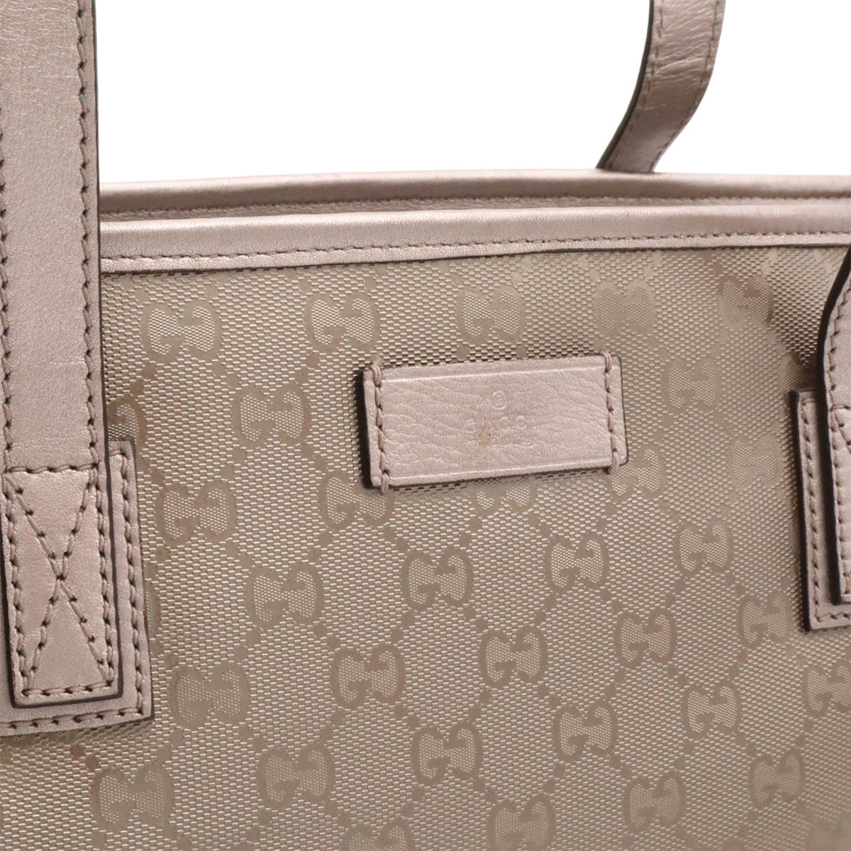 Gucci Gg Imprimé Metallic Pink Pvc Leather Shoulder Bag Tote Bag (Pre-Owned)