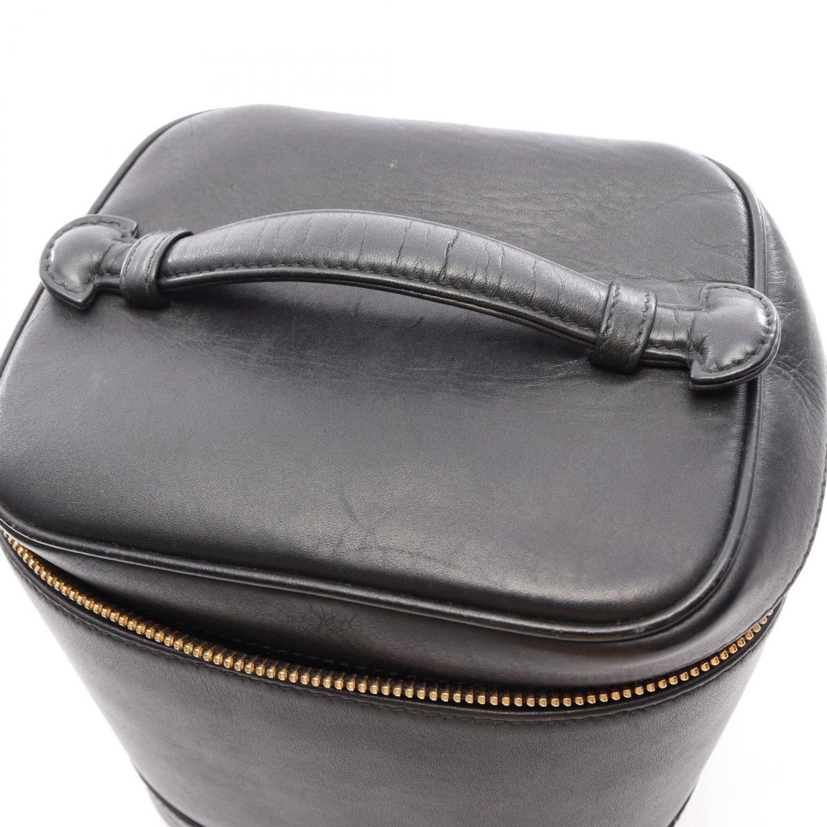 Chanel Black Leather Handbag Vanity Bag (Pre-Owned)