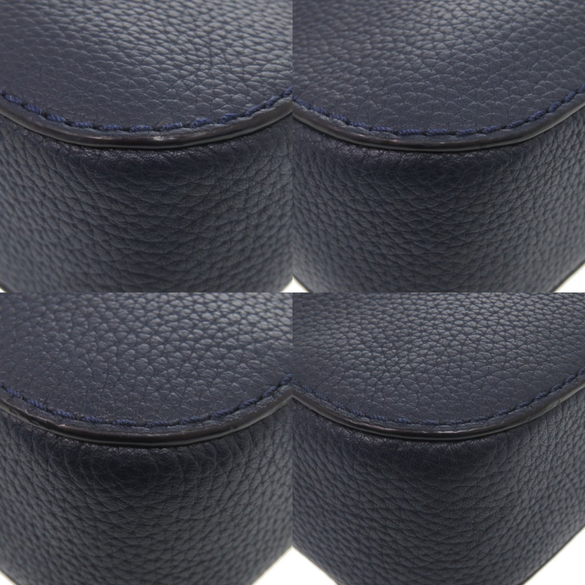Tory Burch Navy Leather Shoulder Bag (Pre-Owned)