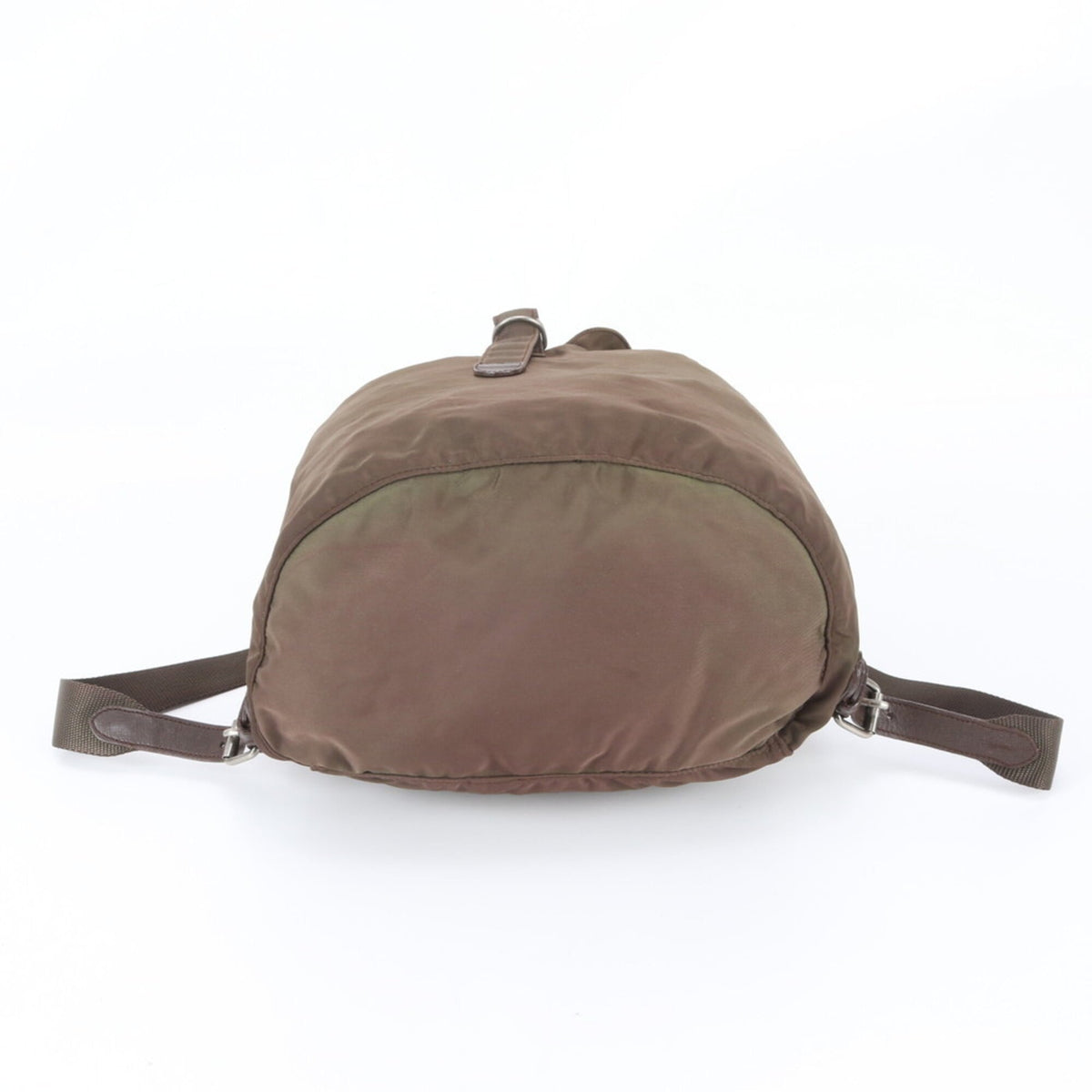 Prada Khaki Leather Nylon Backpack (Pre-Owned)