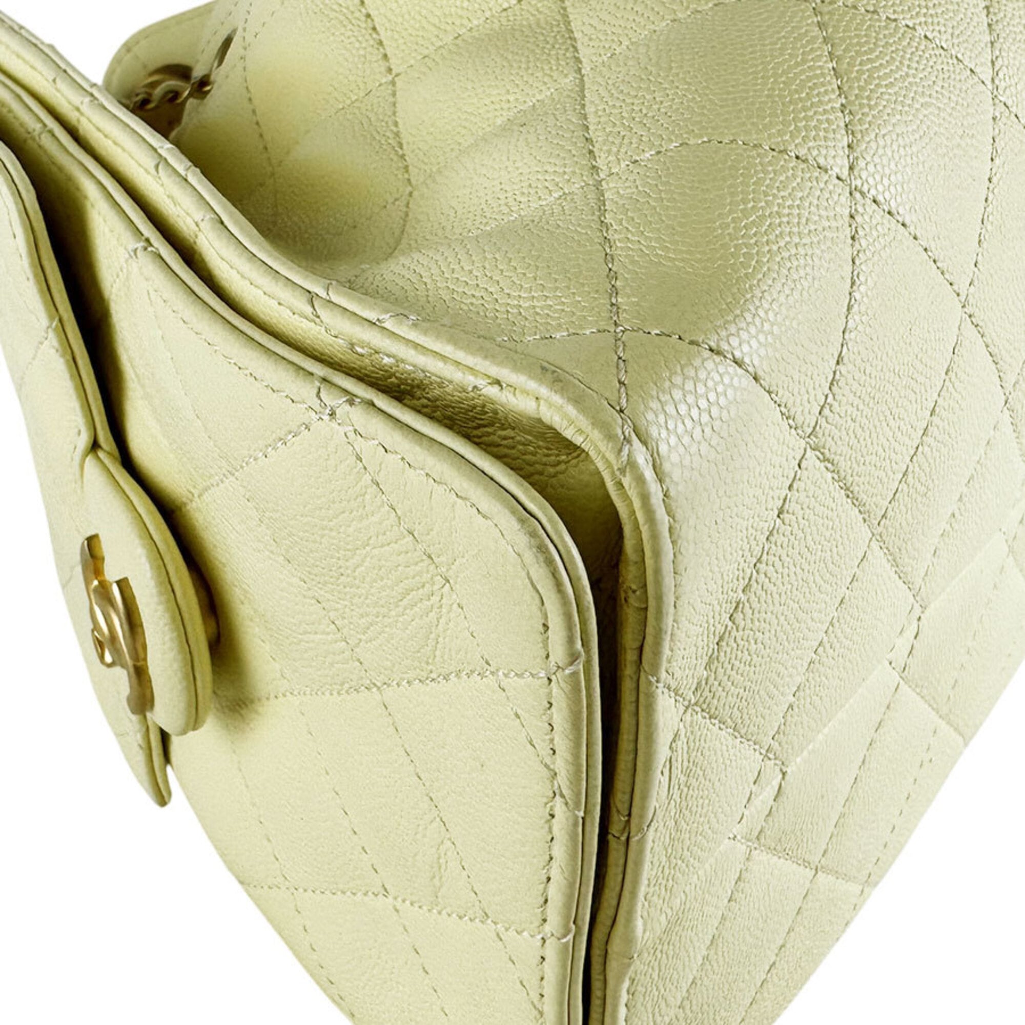 Chanel Yellow Grained Calfskin Shoulder Bag (Pre-Owned)