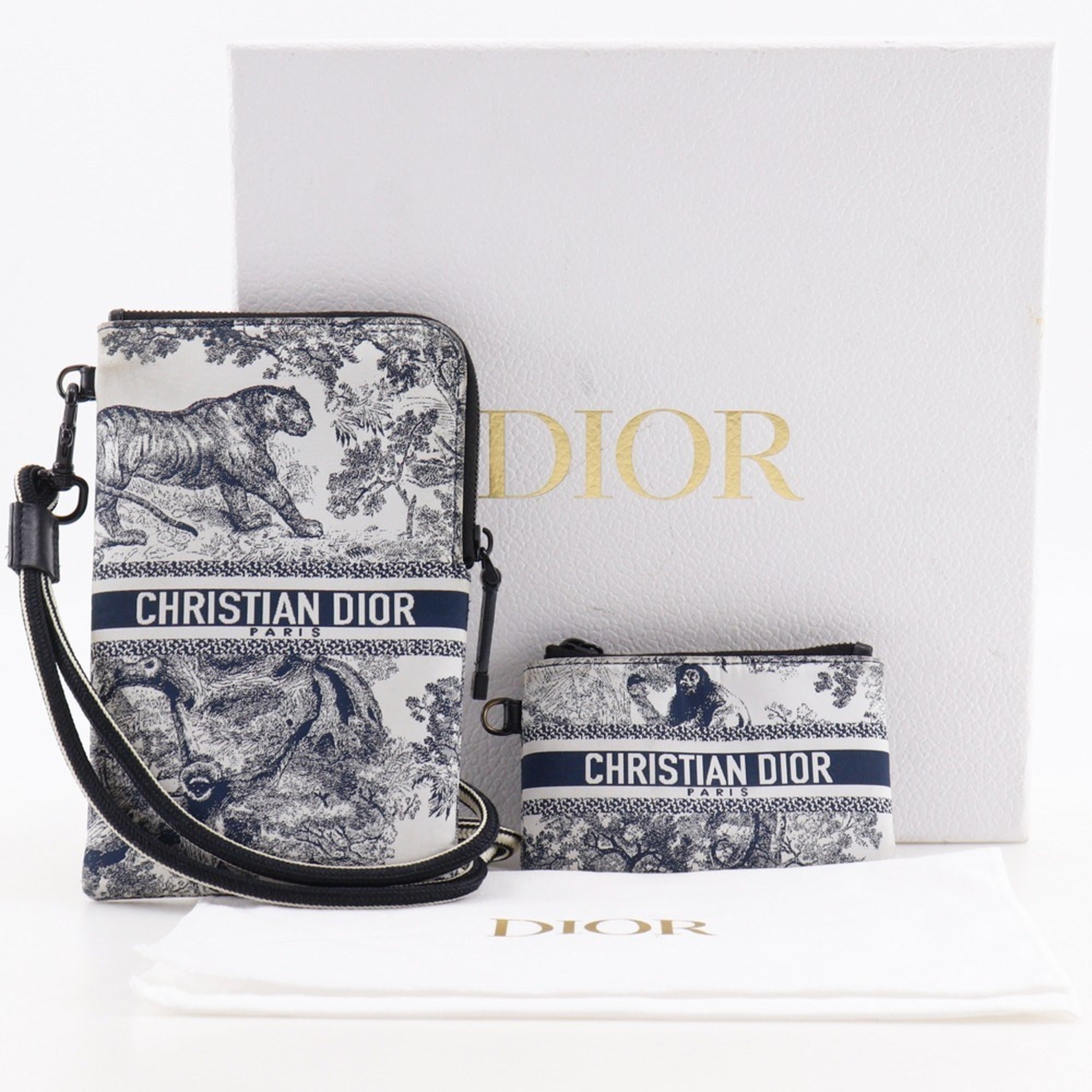 Christian Dior Black White Nylon Pouch Shoulder Bag (Pre-Owned)