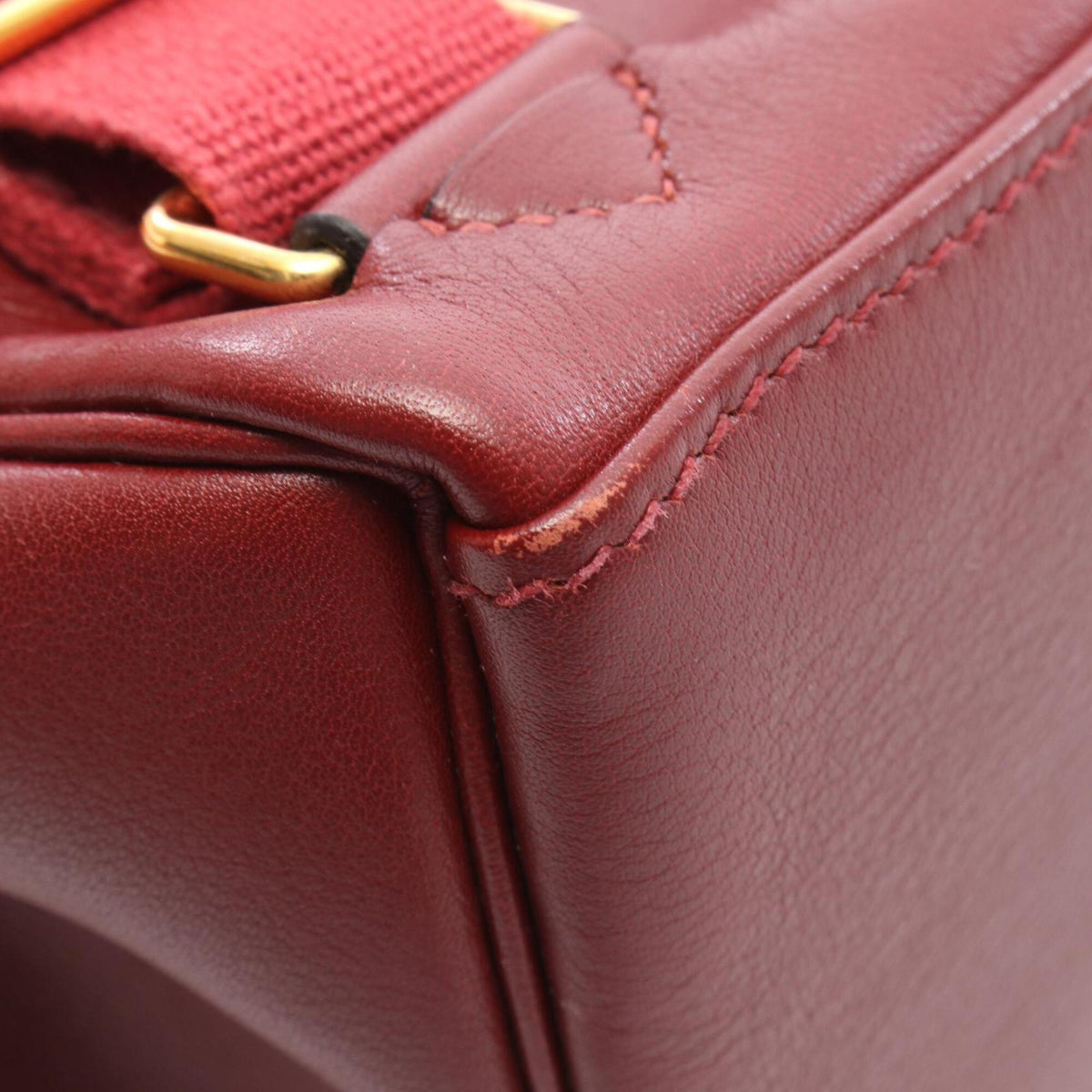 Hermes Bordeaux Rouge H Gulliver Leather Leather Backpack Handbag (Pre-Owned)
