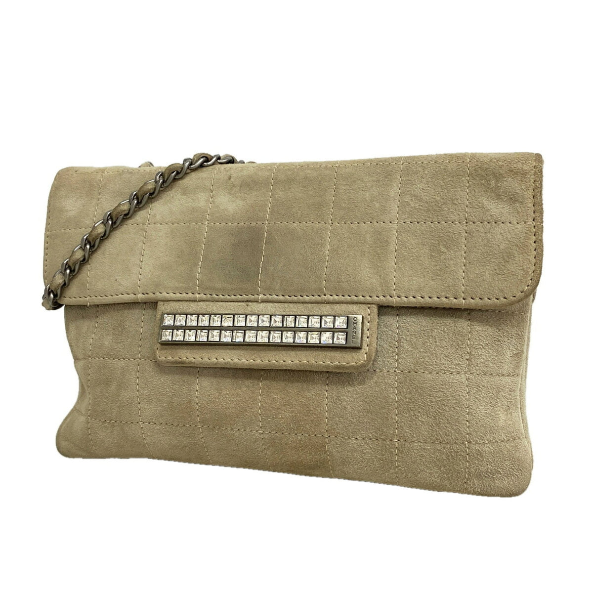 Chanel Gray Suede Handbag (Pre-Owned)