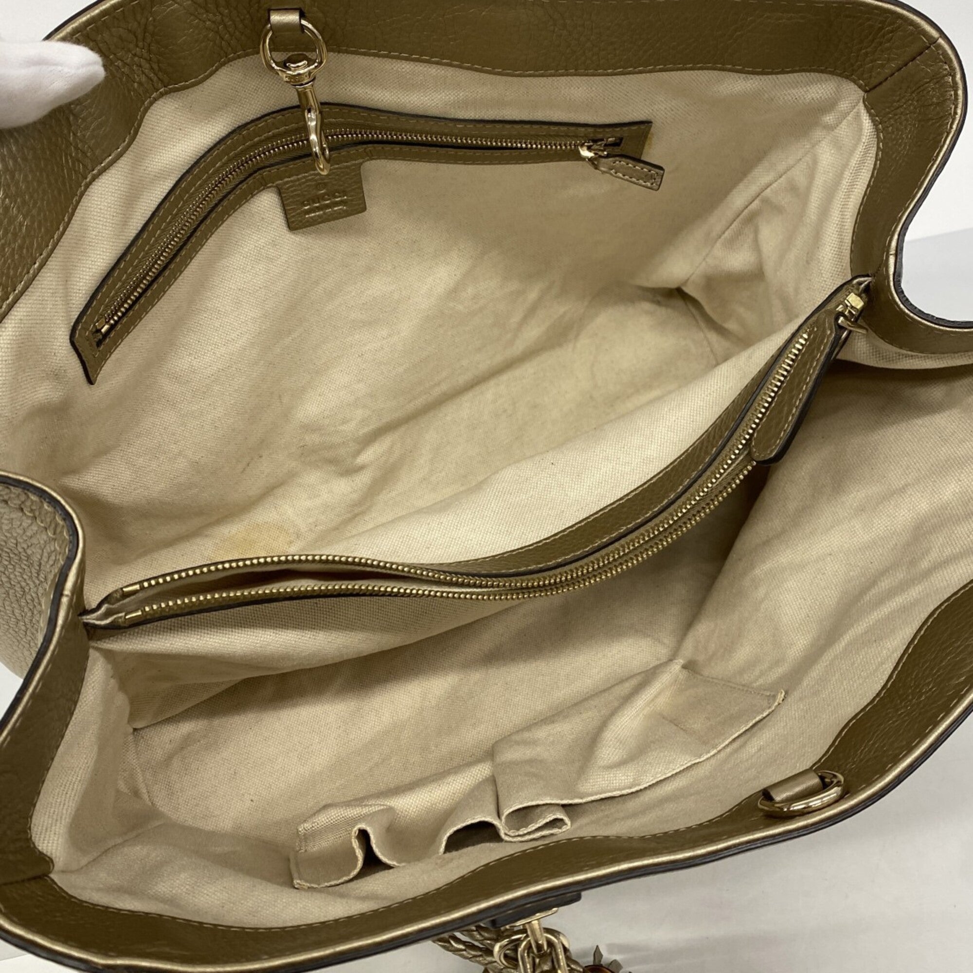 Gucci Gold Leather Tote Bag (Pre-Owned)