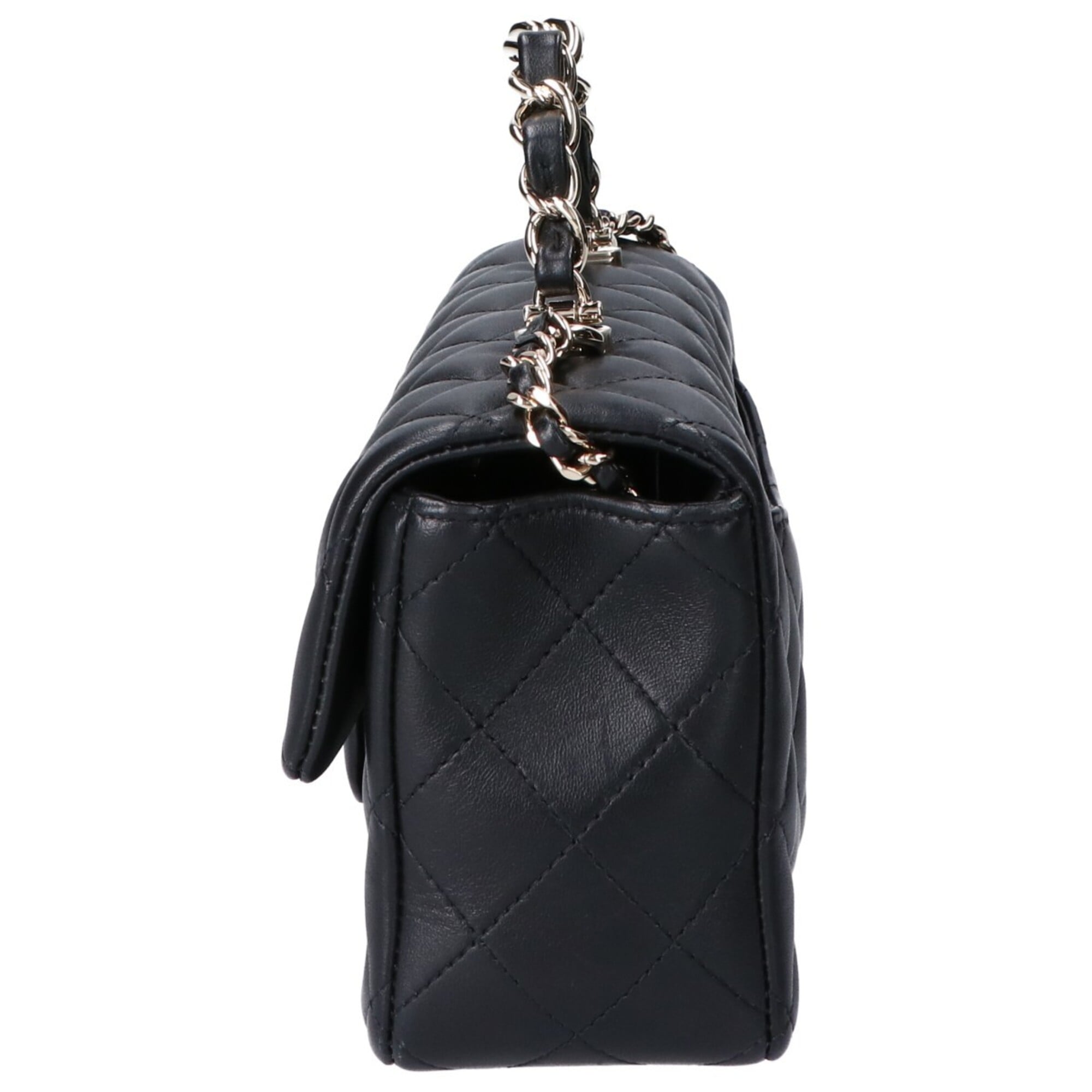 Chanel Black Leather Handbag Shoulder Bag (Pre-Owned)