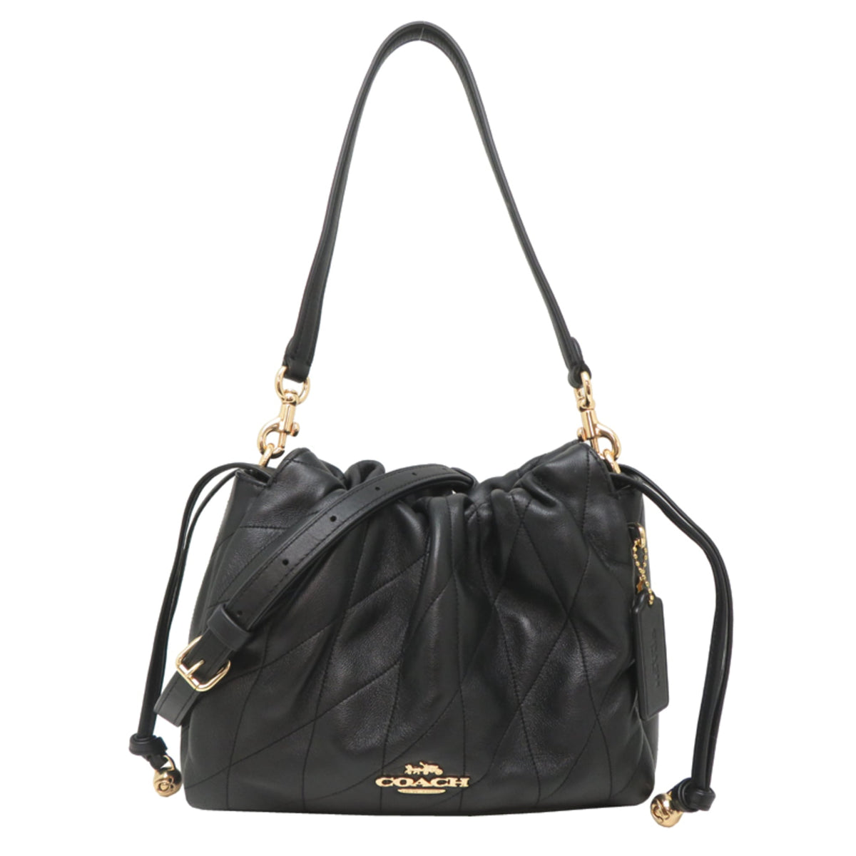 Coach Black Leather Handbag (Pre-Owned)