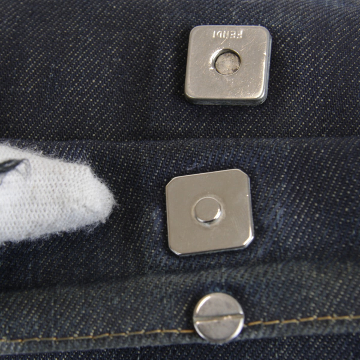 Fendi Navy Denim Shoulder Bag (Pre-Owned)