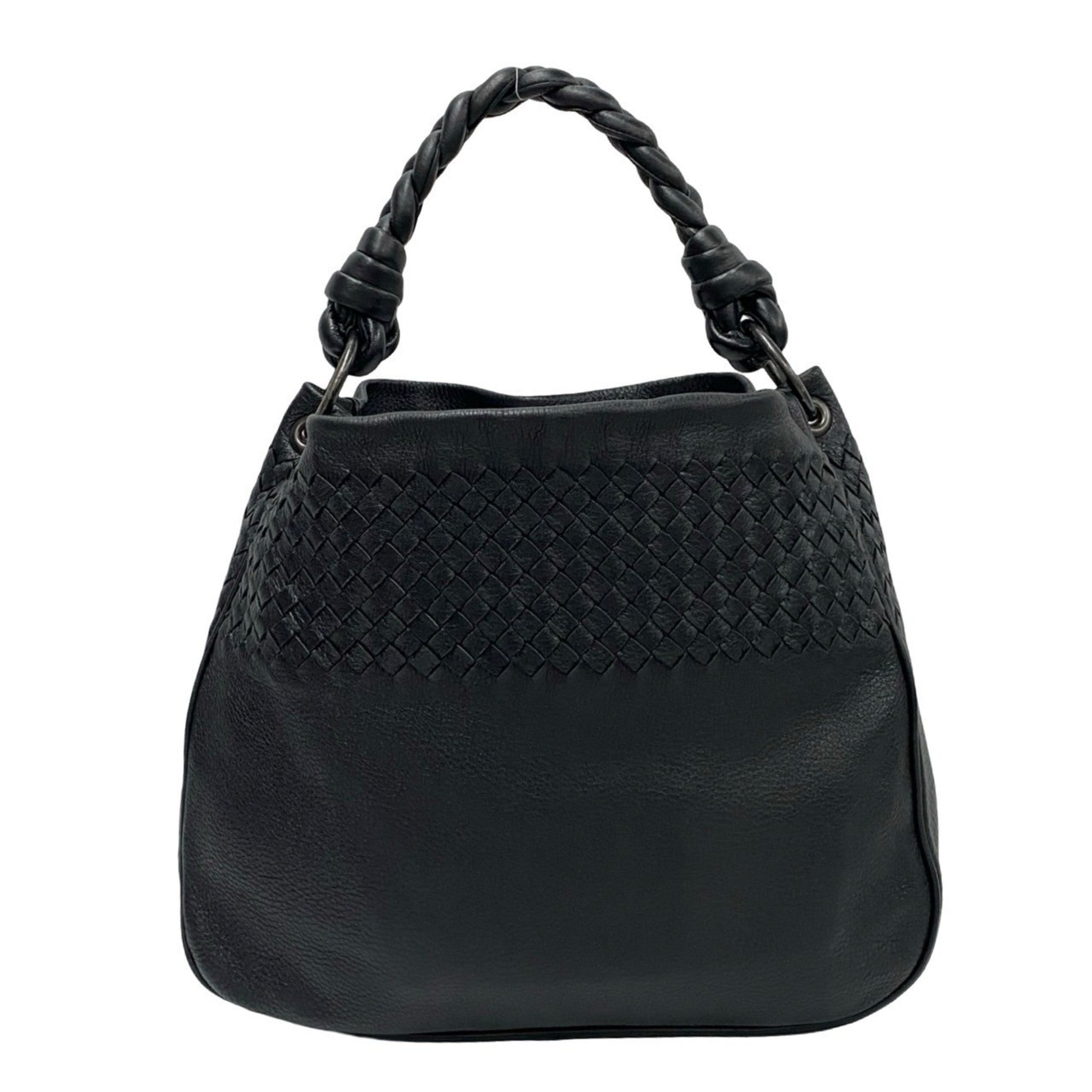 Bottega Veneta Black Leather Handbag Tote Bag (Pre-Owned)