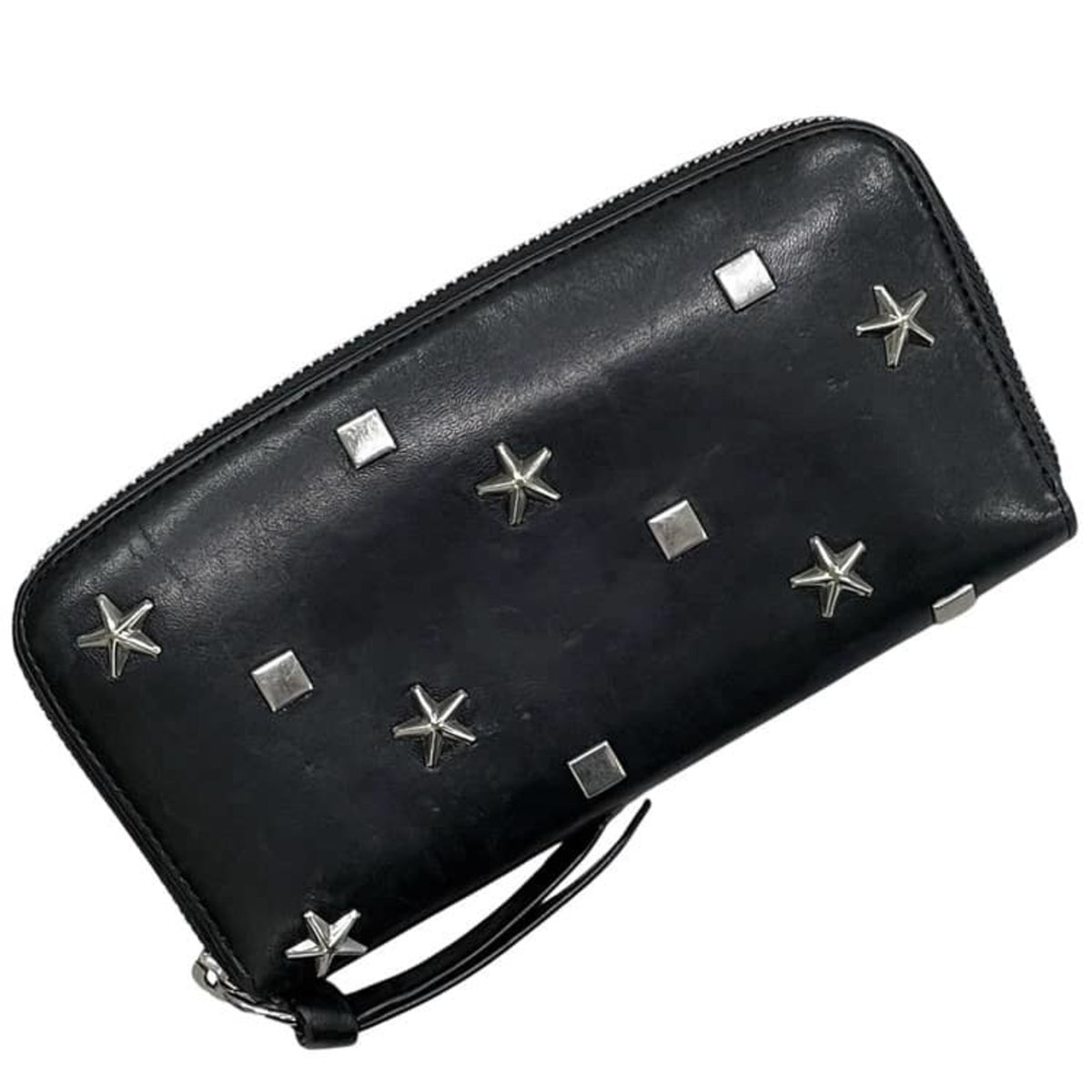 Jimmy Choo Black Leather Long Wallet (Bi-Fold) (Pre-Owned)
