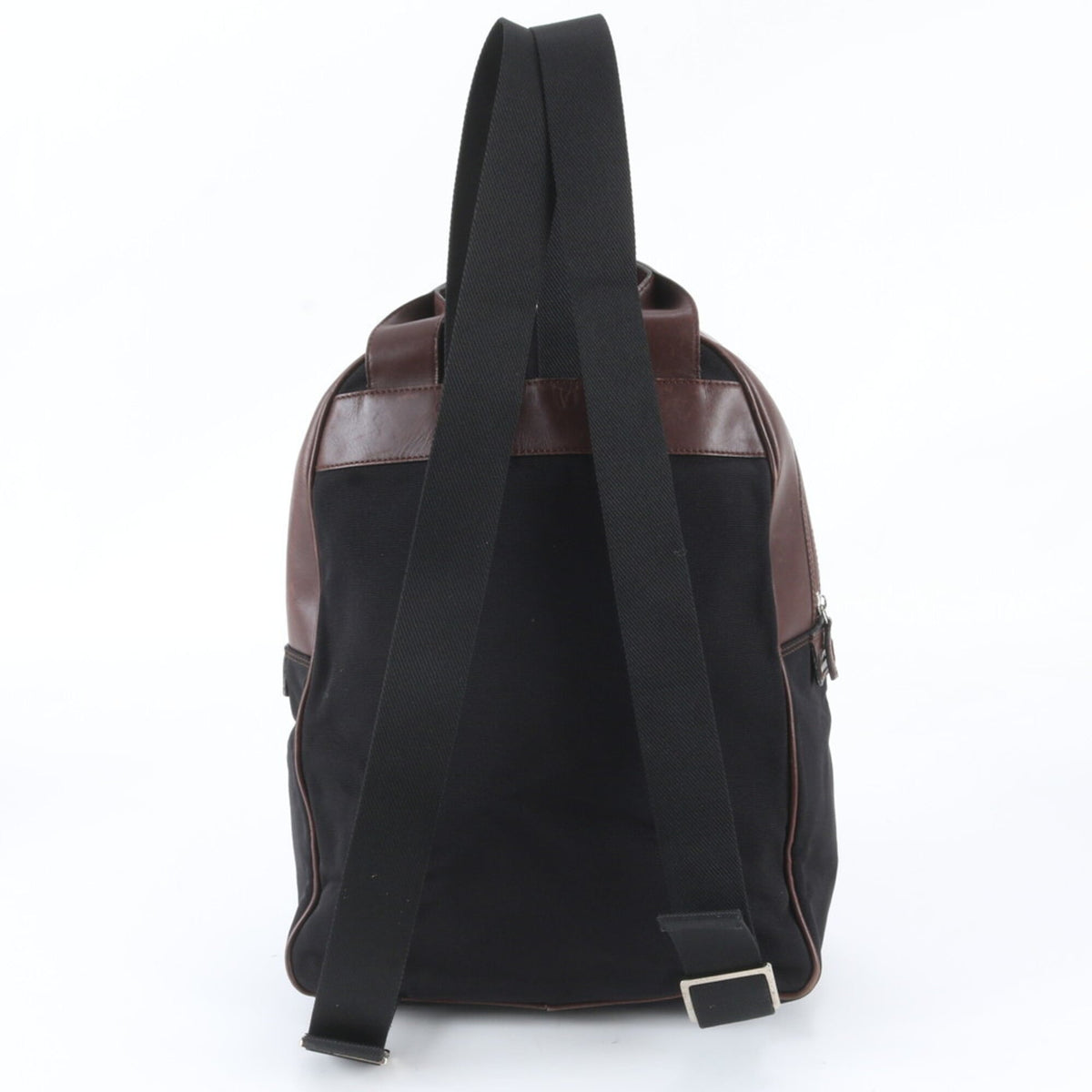 Salvatore Ferragamo Black Brown Leather Canvas Backpack Shoulder Bag (Pre-Owned)