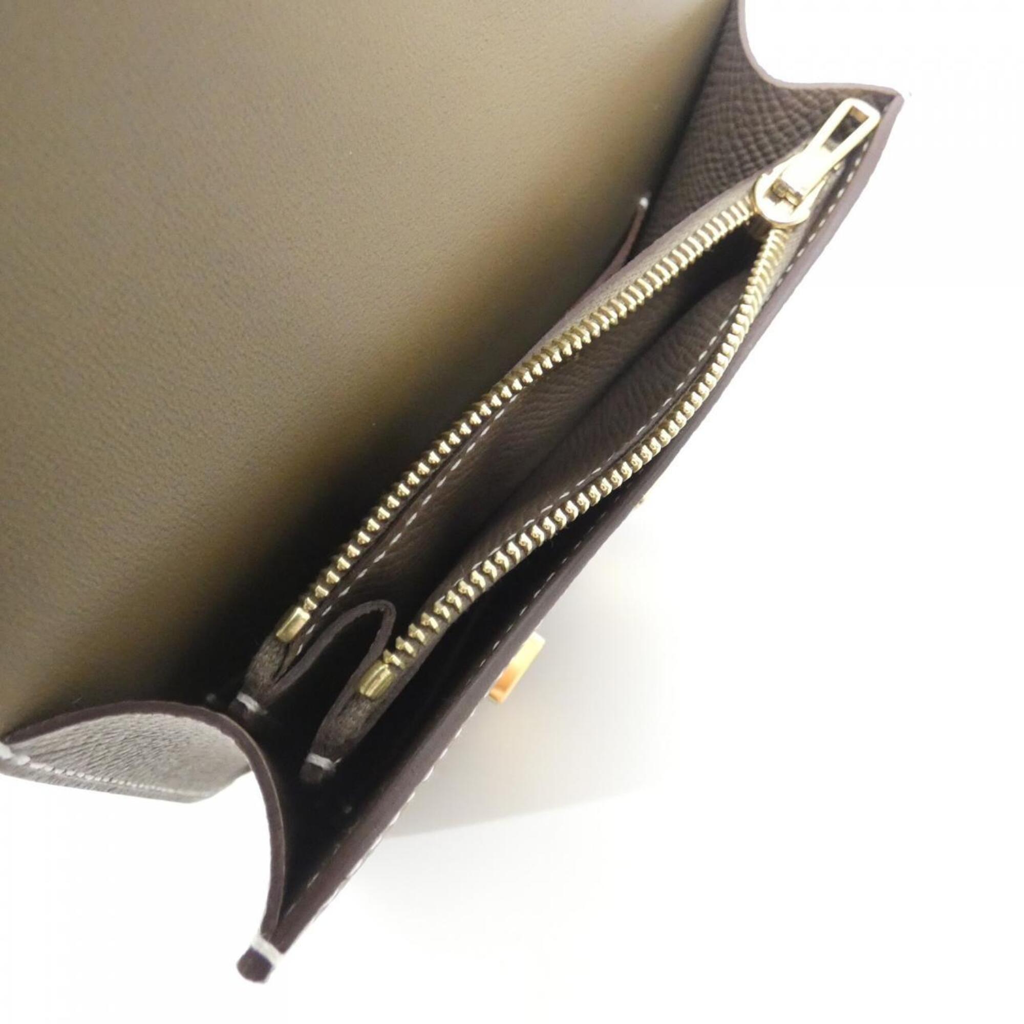 Hermes Etoupe Gray Epsom Leather Coin Purse/Coin Case (Pre-Owned)