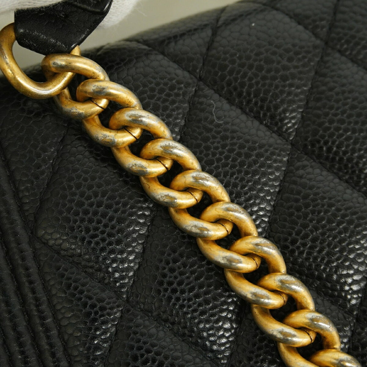 Chanel Black Grained Calfskin Chain/Shoulder Wallet (Pre-Owned)