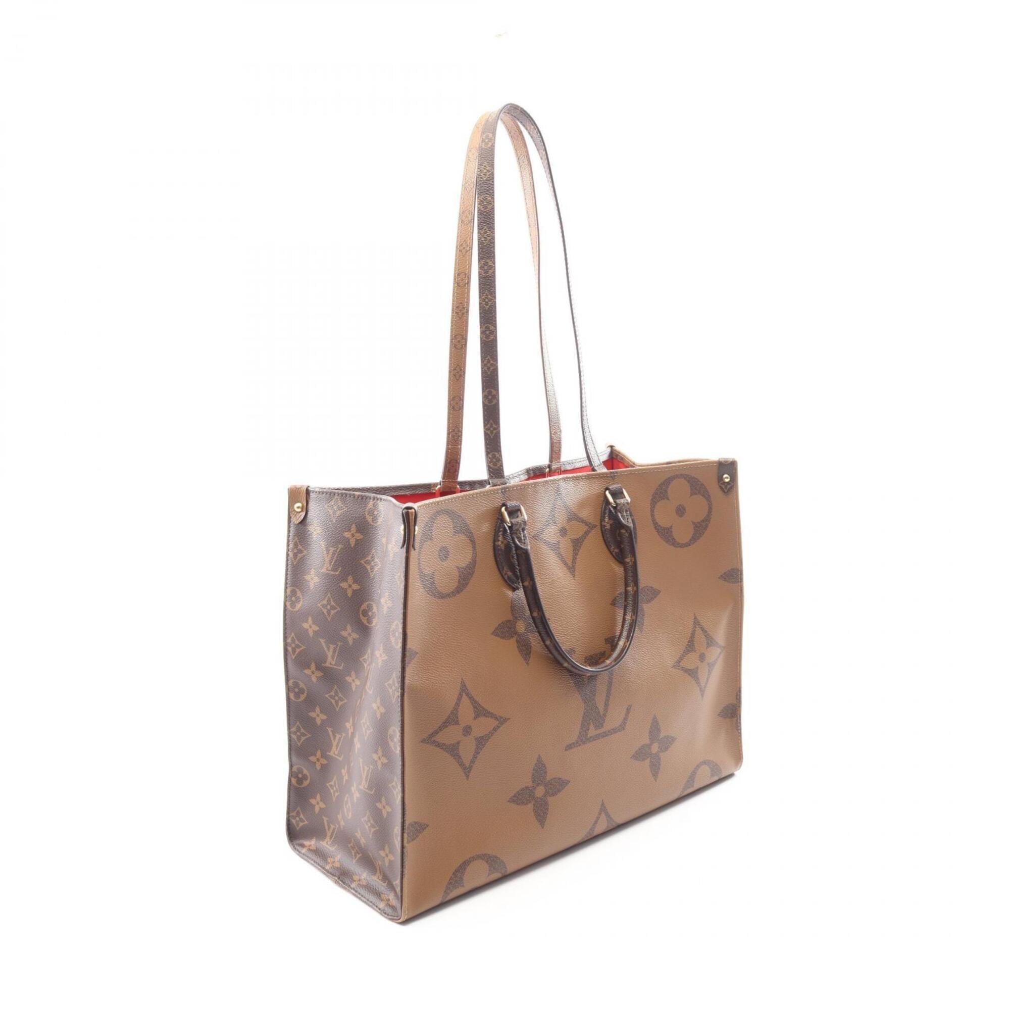Louis Vuitton Beige Brown Monogram Coated Canvas Handbag Tote Bag (Pre-Owned)