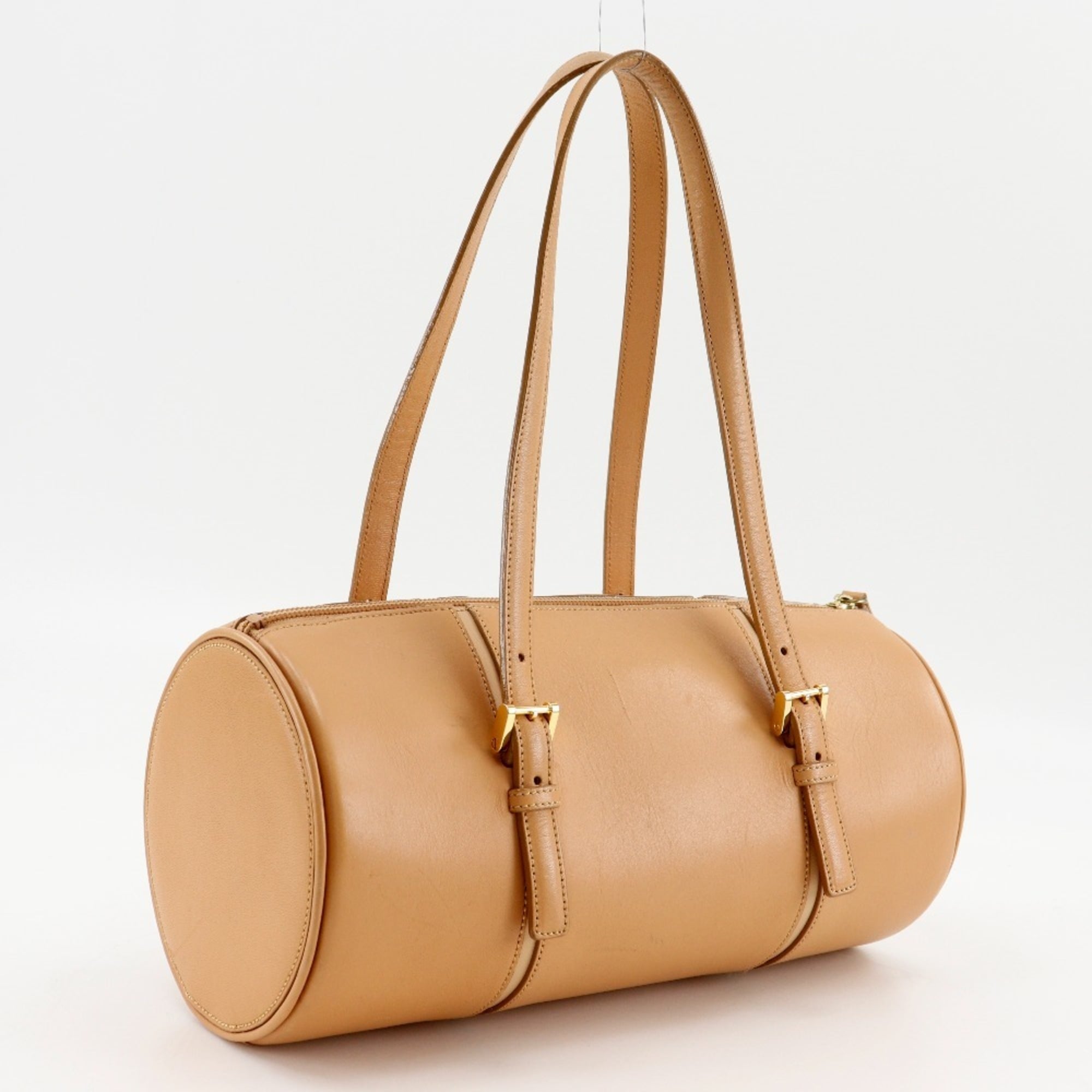 Burberry Beige Leather Handbag Tote Bag (Pre-Owned)