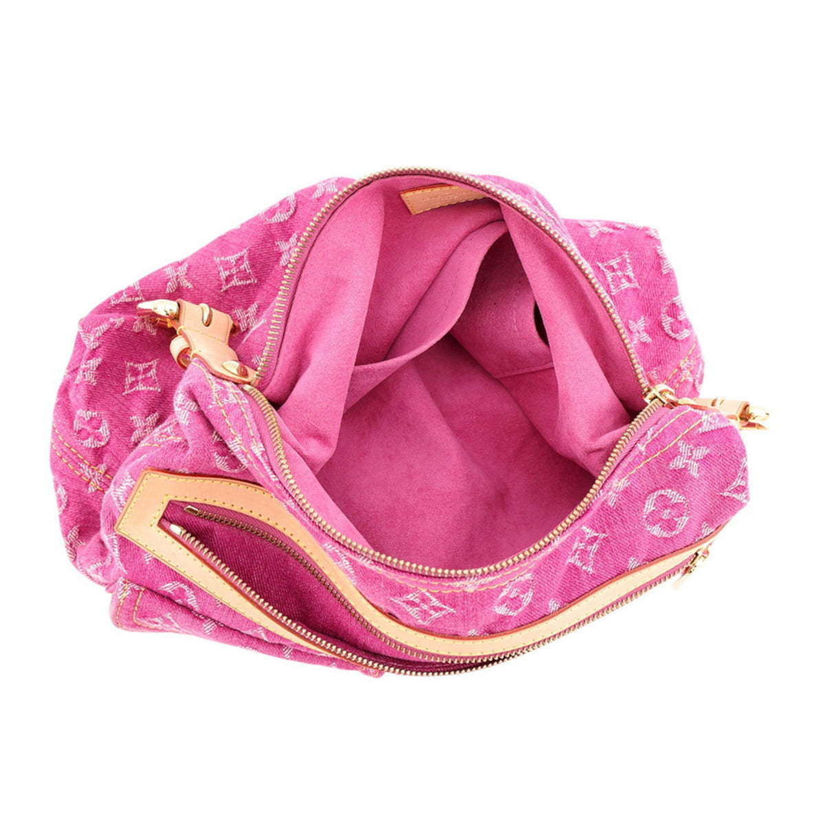 Louis Vuitton Fuchsia Monogram Denim Handbag Shoulder Bag (Pre-Owned)