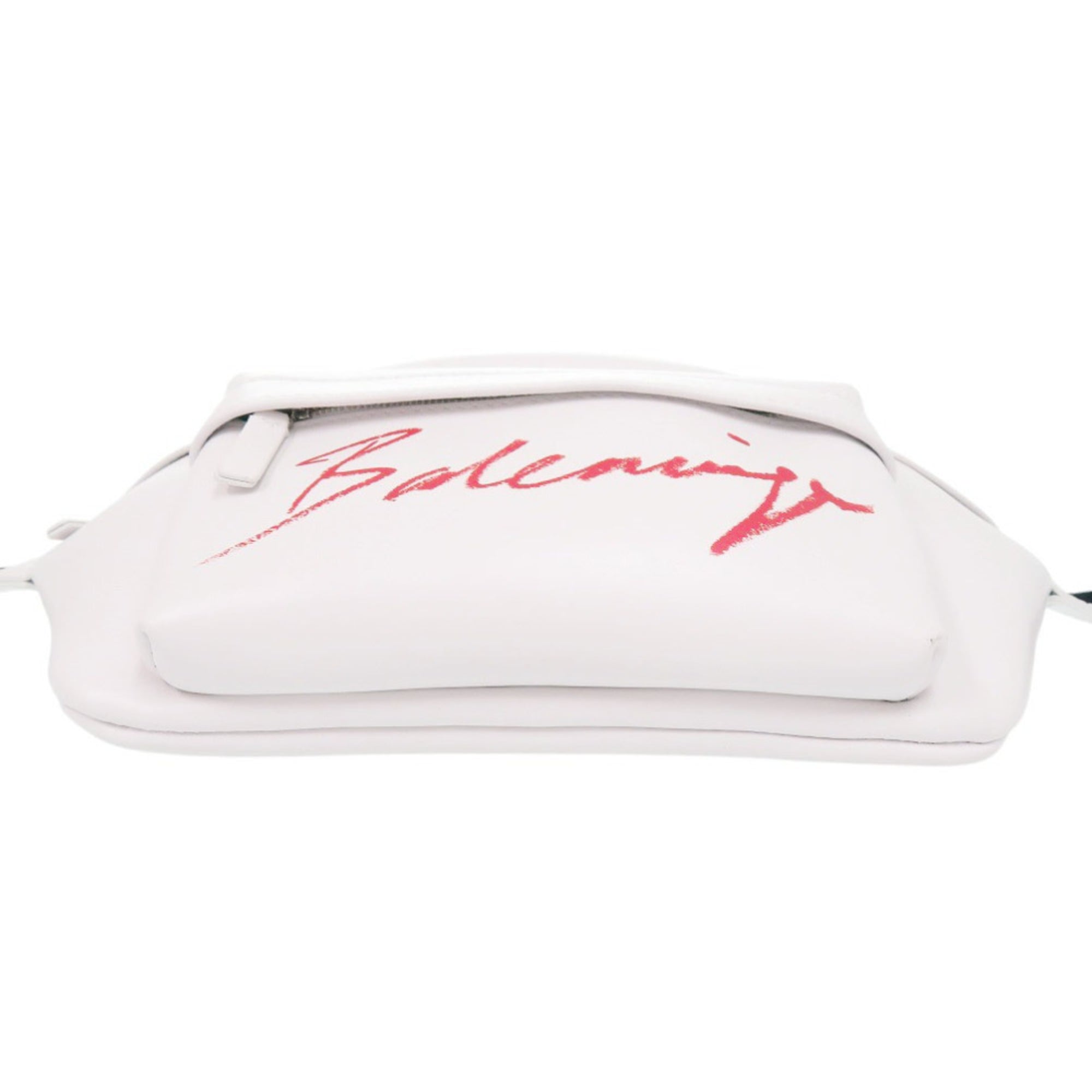 Balenciaga White Leather Fanny Pack Sling Bag (Pre-Owned)