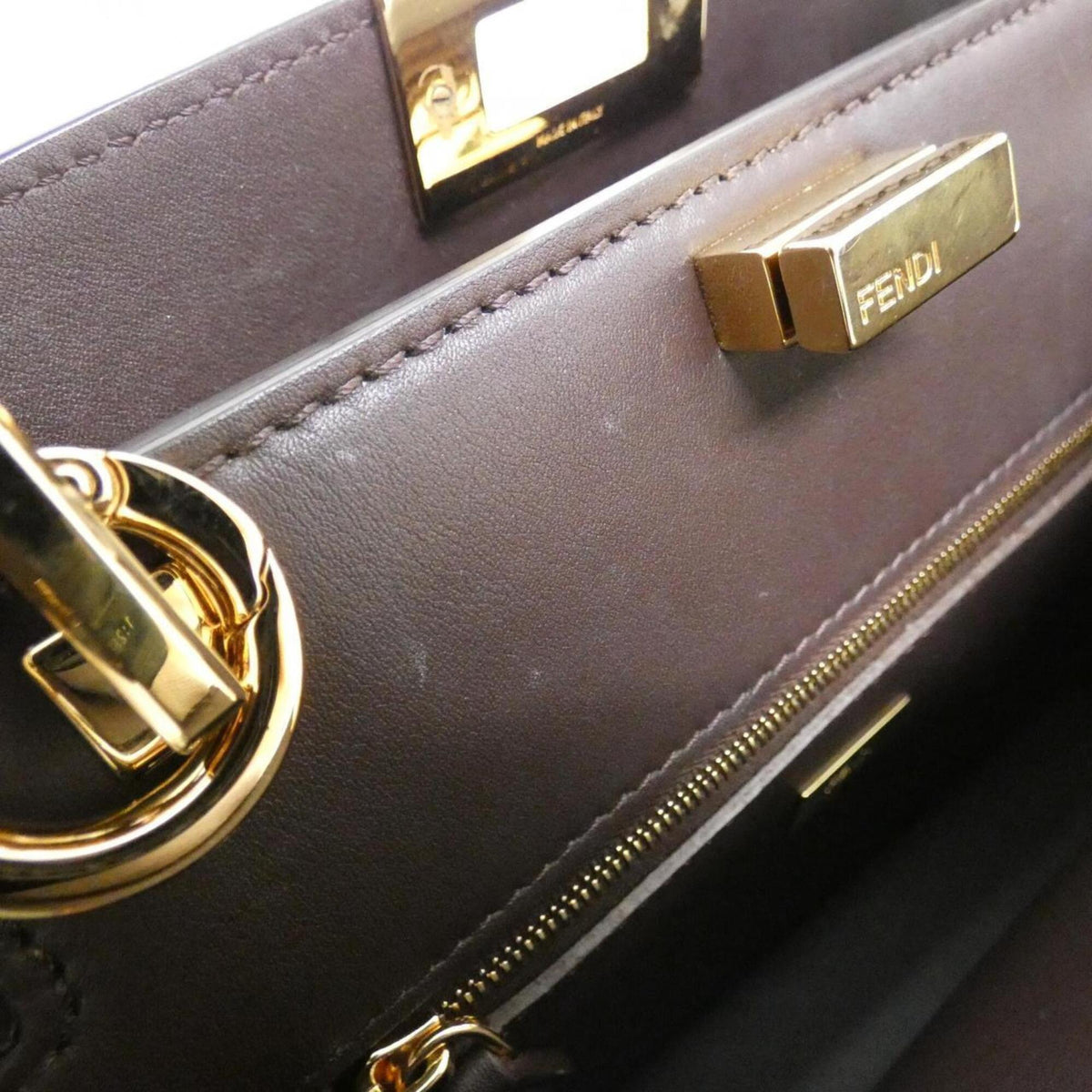 Fendi Peekaboo Pink Leather Handbag (Pre-Owned)