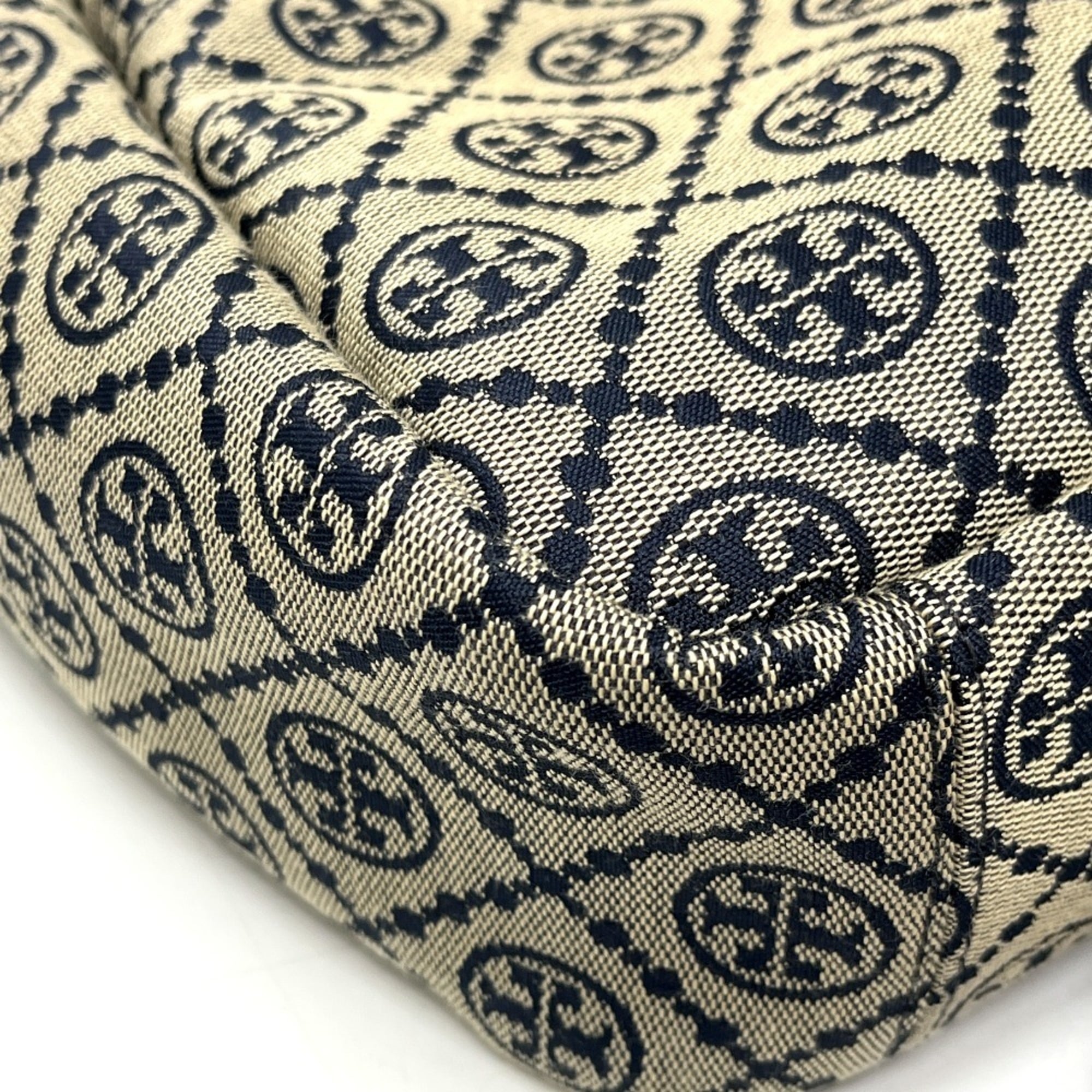 Tory Burch Navy Canvas Handbag Tote Bag (Pre-Owned)