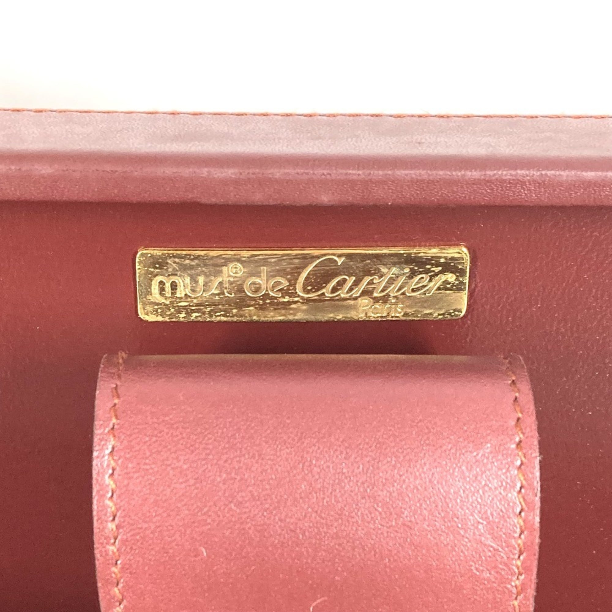 Cartier Must Wine Red Leather Attaché Case (Pre-Owned)