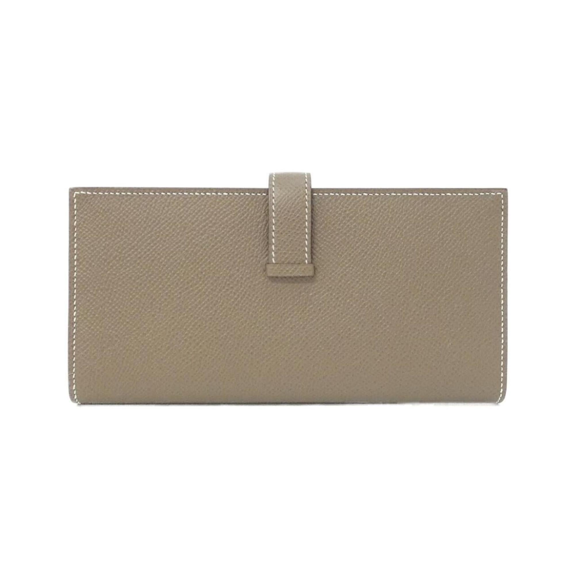 Hermes Etoupe Gray Epsom Leather Long Wallet (Bi-Fold) (Pre-Owned)