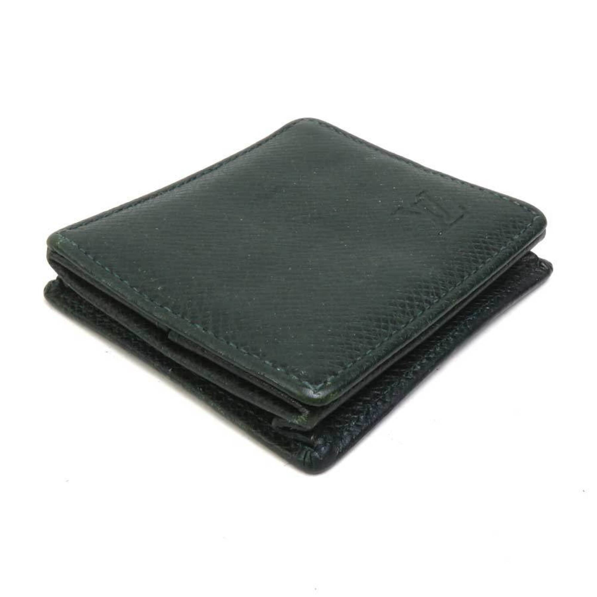 Louis Vuitton Dark Green Taiga Leather Coin Purse/Coin Case (Pre-Owned)