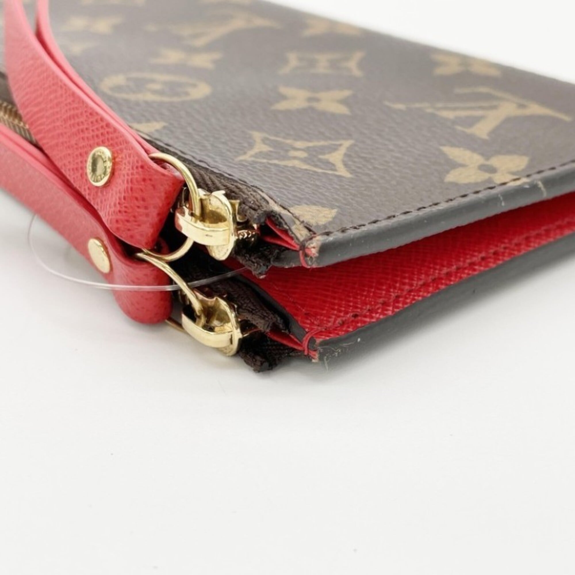 Louis Vuitton Brown Coquelicots Red Color Monogram Long Wallet (Bi-Fold) (Pre-Owned)