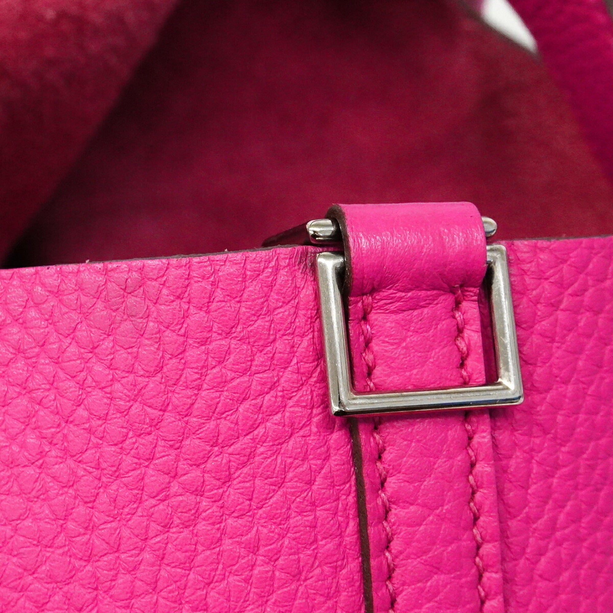 Hermes Rose Purple Taurillon Clemence Leather Handbag (Pre-Owned)